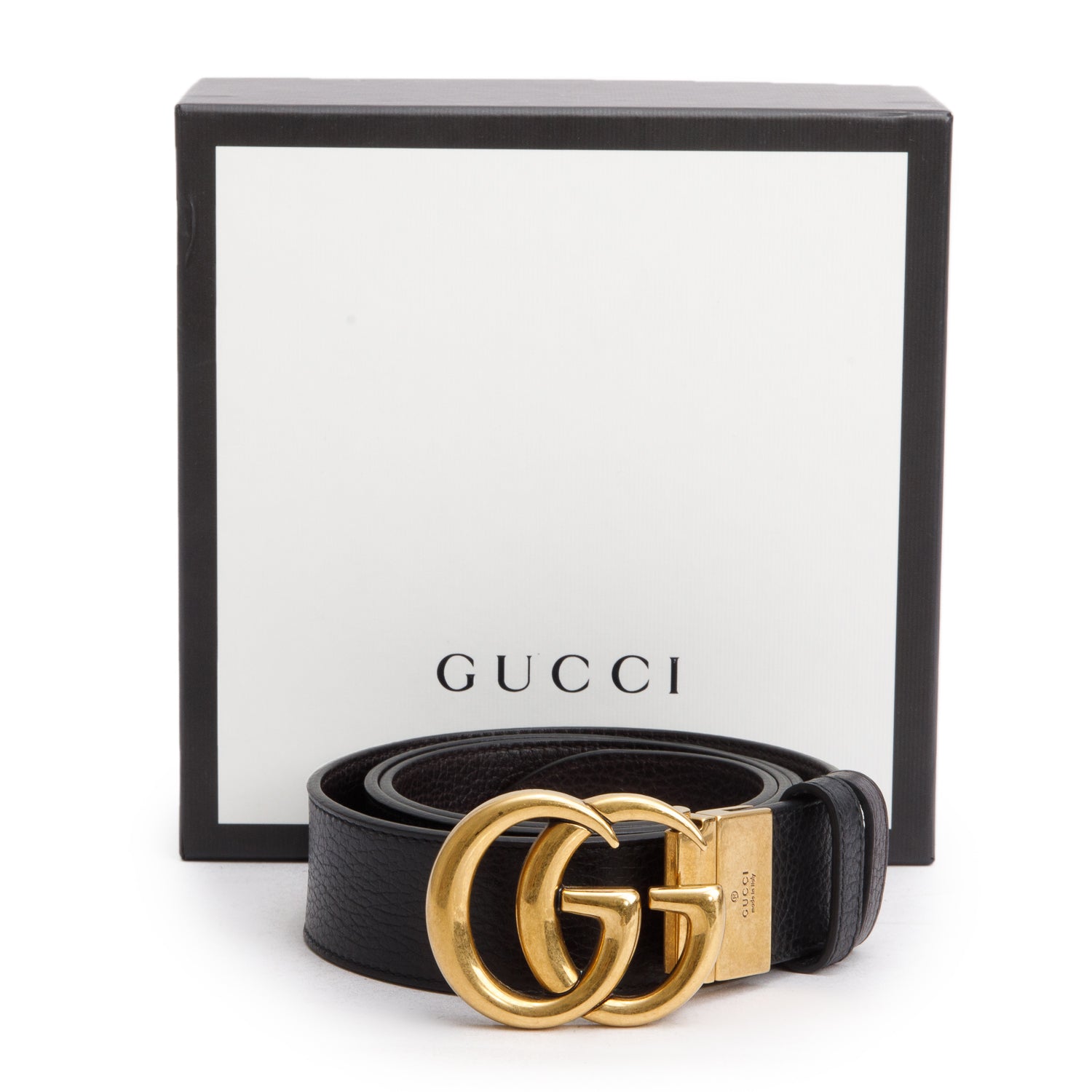 Gucci GG Marmont Black Wide Leather Belt 100 40 w/ Box