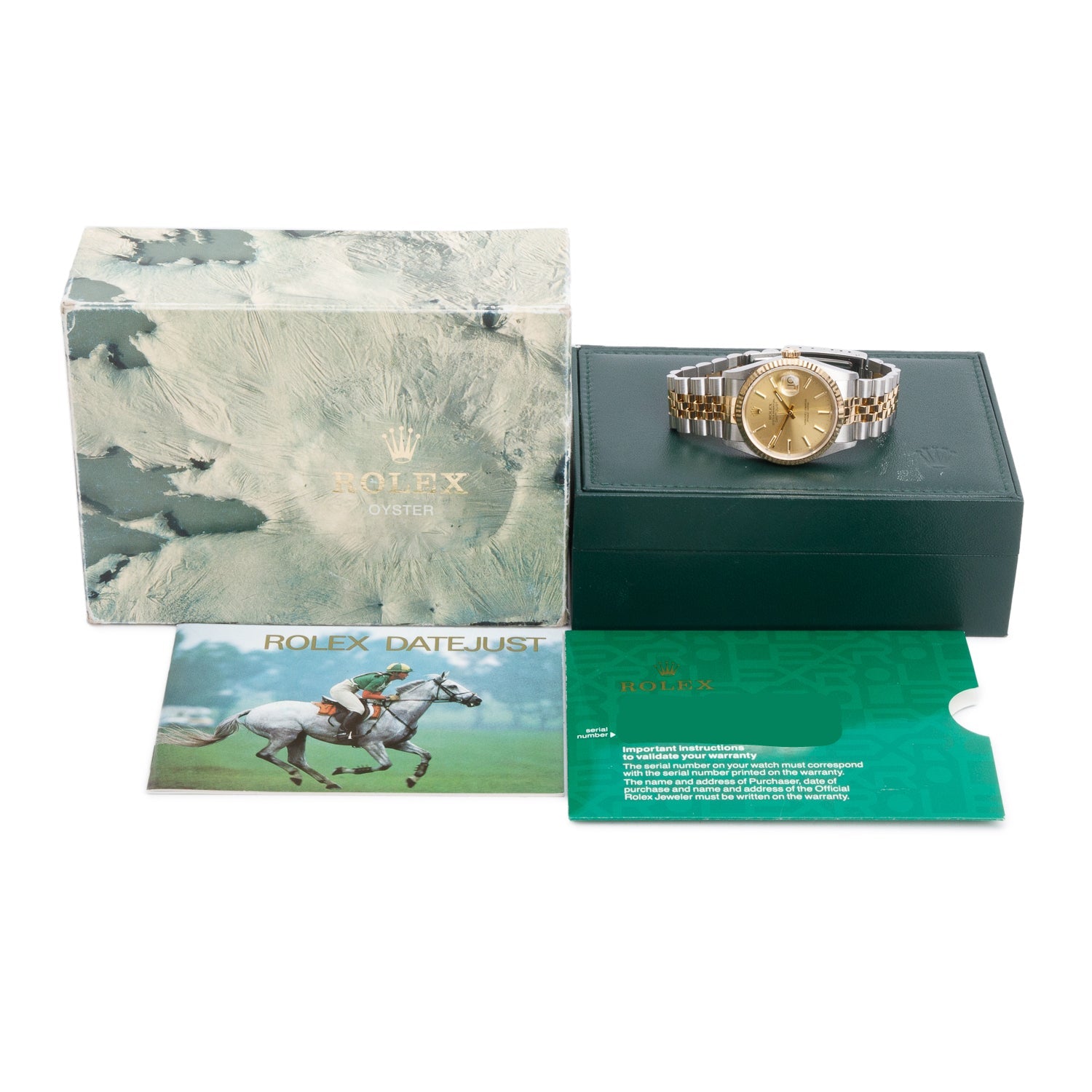 Rolex Stainless Steel & 18k Yellow Gold Datejust 36 MM Automatic Watch Gold Dial 16233 w/ Box & Papers