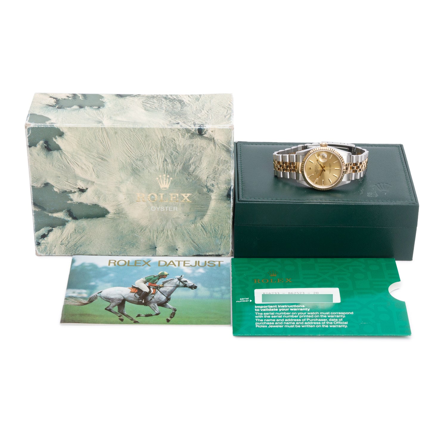 Rolex Stainless Steel & 18k Yellow Gold Datejust 36 MM Automatic Watch Gold Dial 16233 w/ Box & Papers