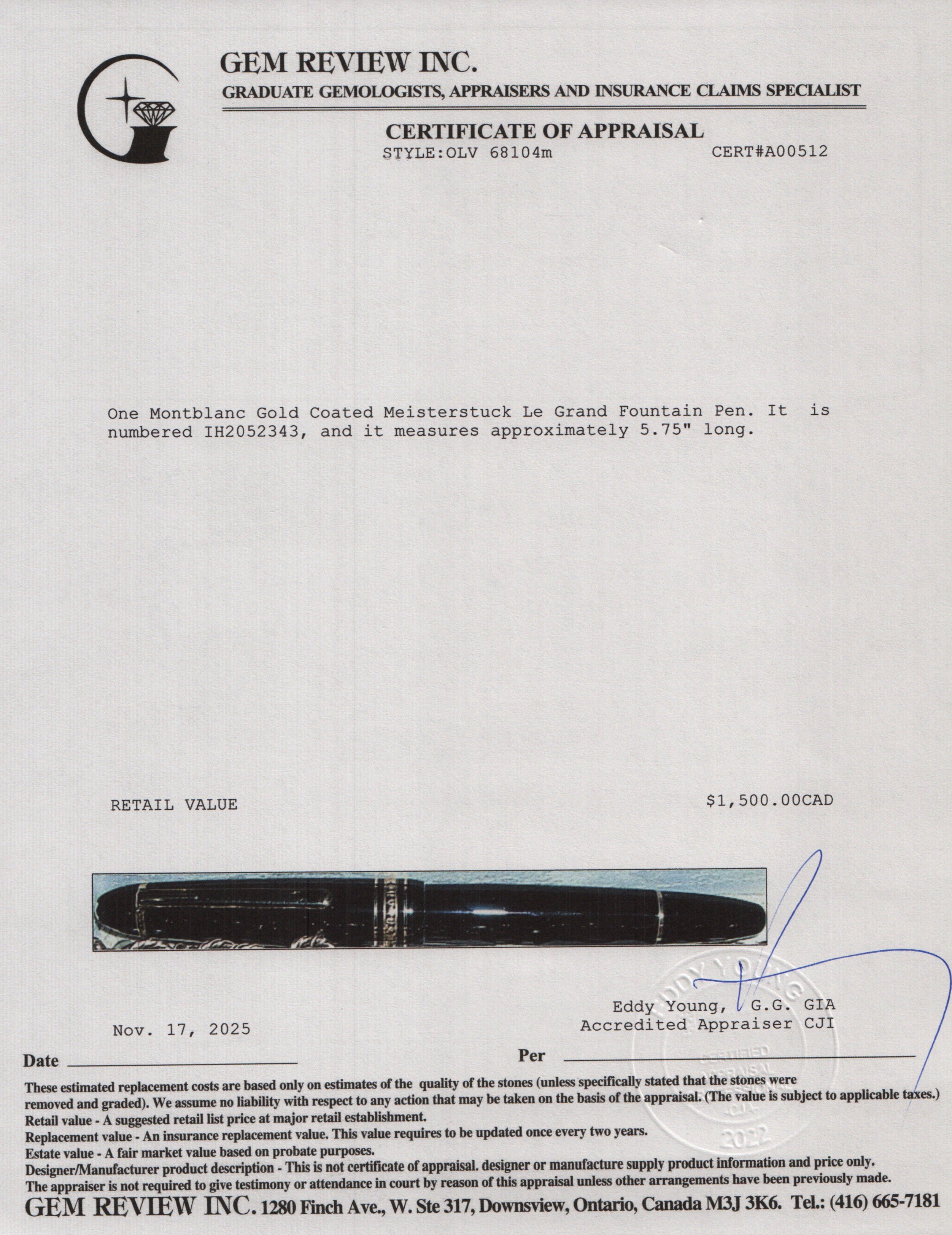 Montblanc Yellow Gold Coated Black Resin Meisterstuck Classique Mechanical Pencil