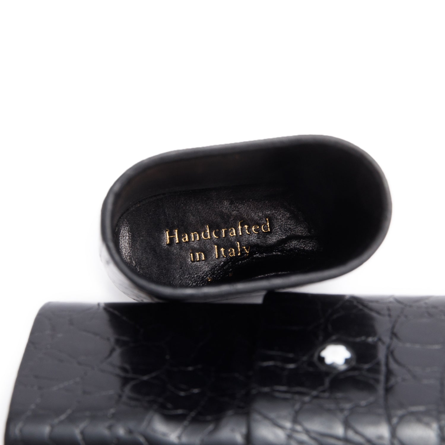 Montblanc Black Croc Embossed Leather Meisterstuck Pen Hard Case