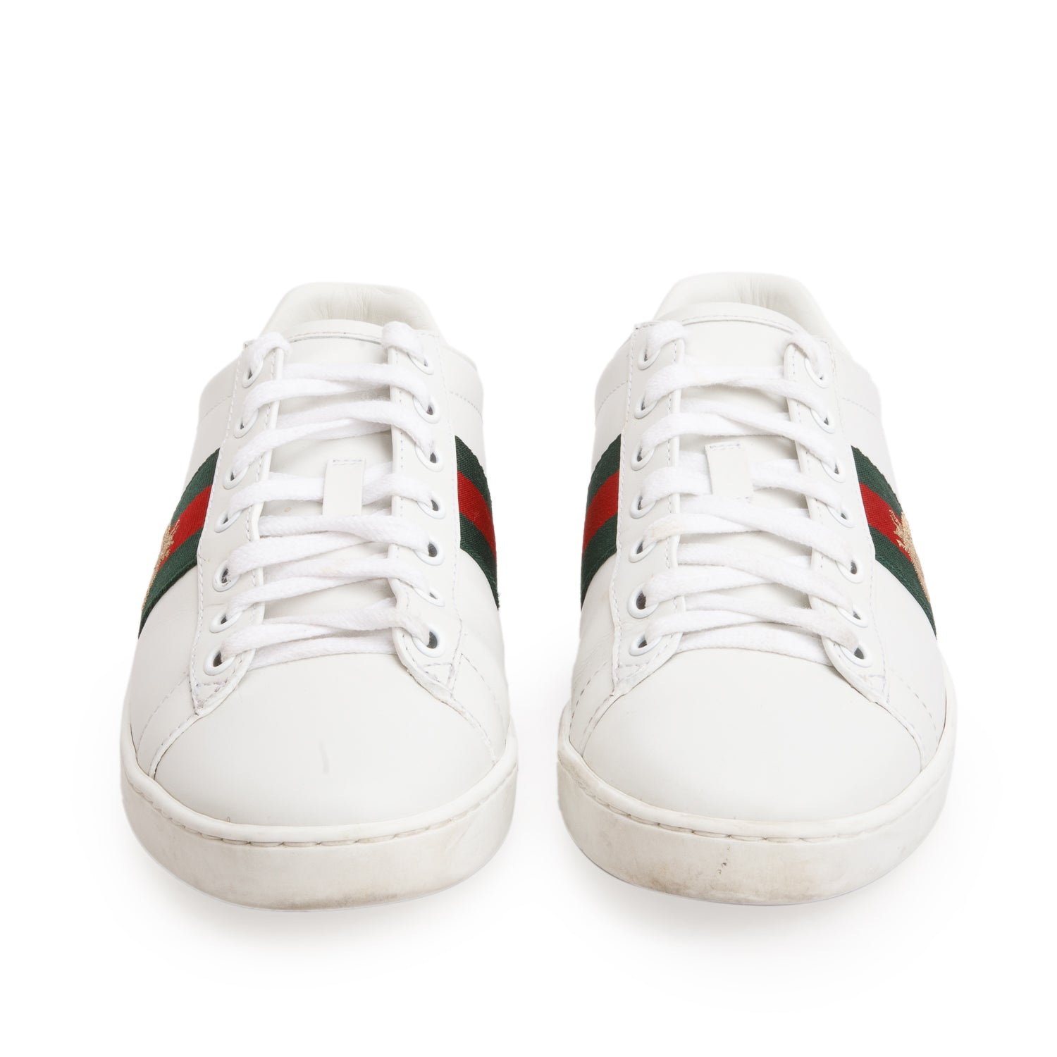 Gucci White Leather Web Women's Ace Sneakers, Size 37.5 w/ Box