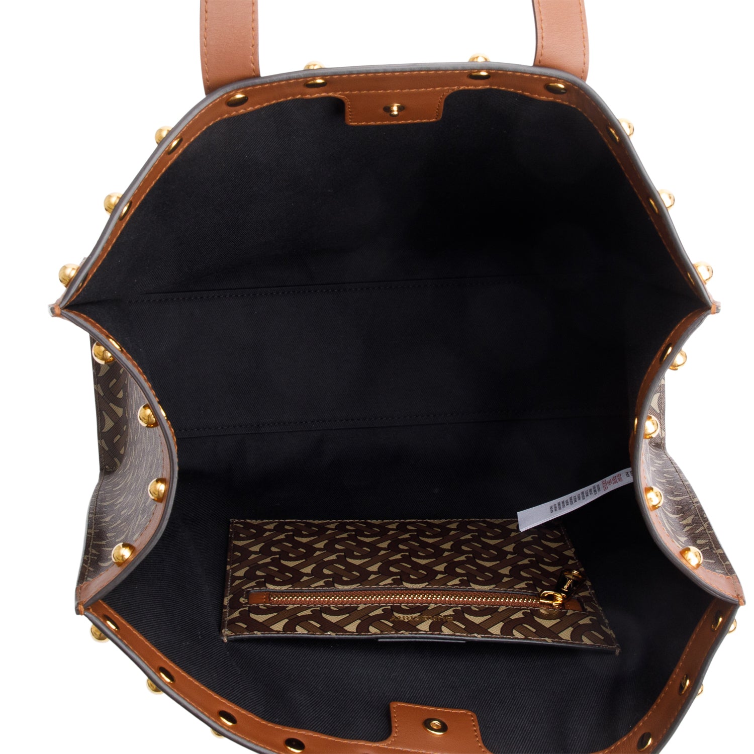 Burberry Brown E-Canvas Monogram Studded Book Tote