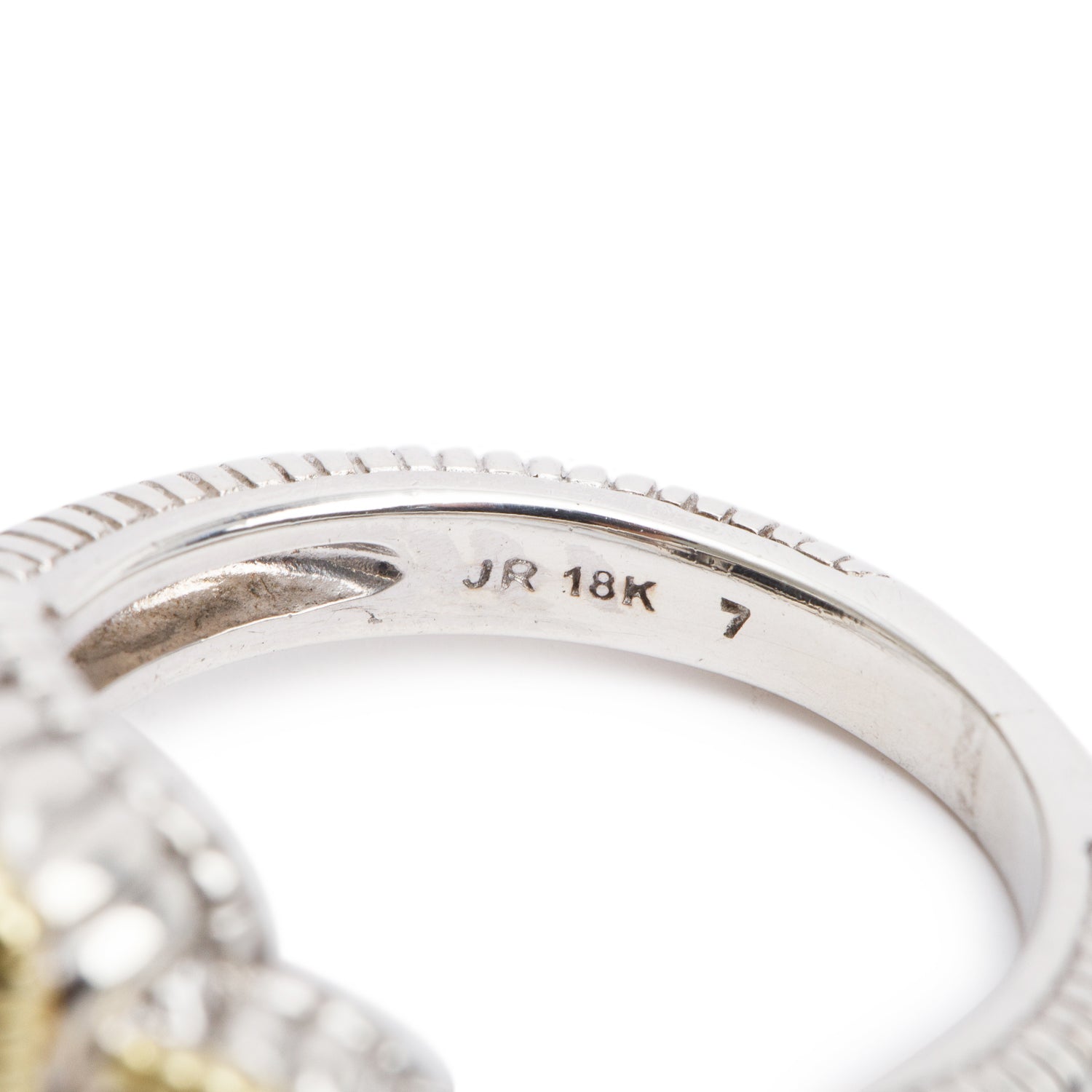 Judith Ripka Sterling Silver & 18k Yellow Gold Onyx and Diamond Cocktail Ring, Size 6