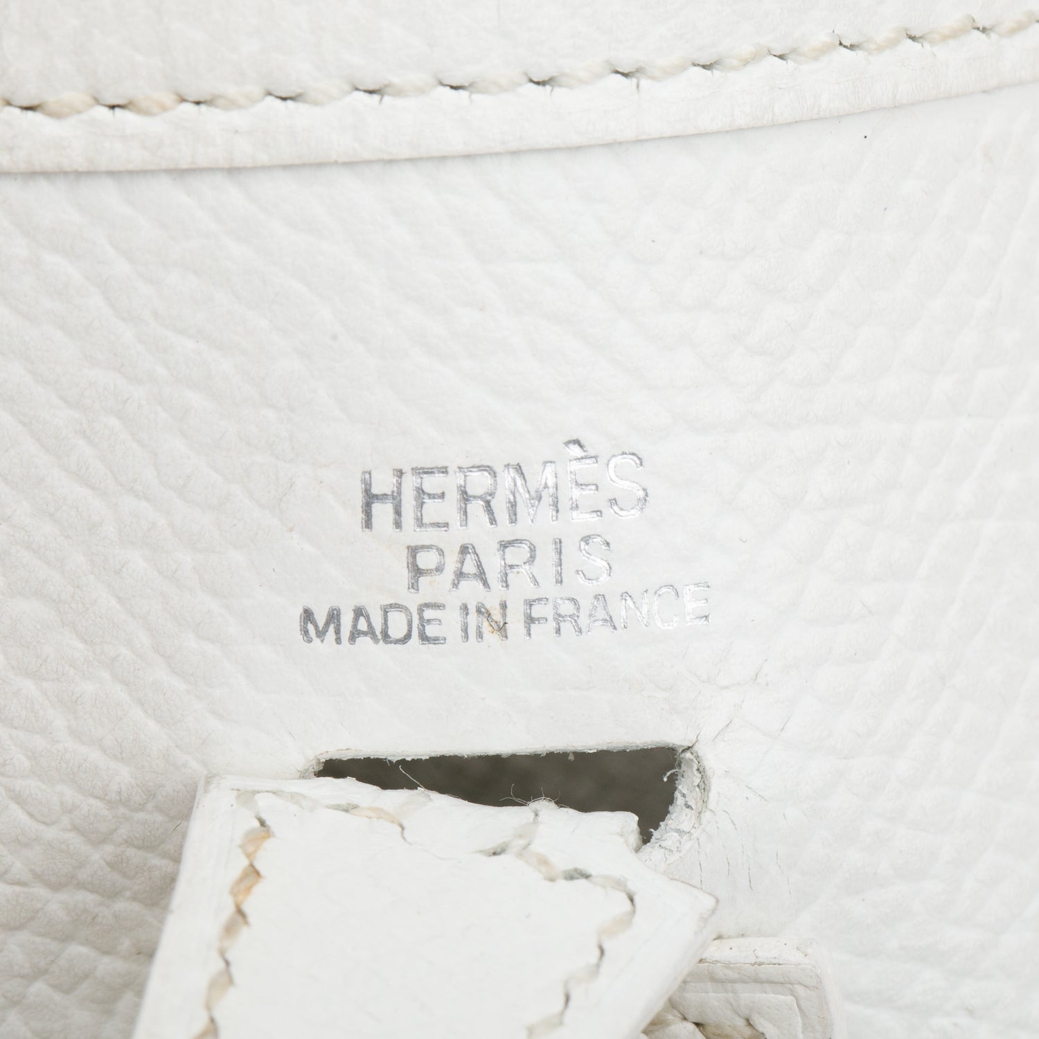 Hermes Blanc Epsom Leather Evelyne TPM