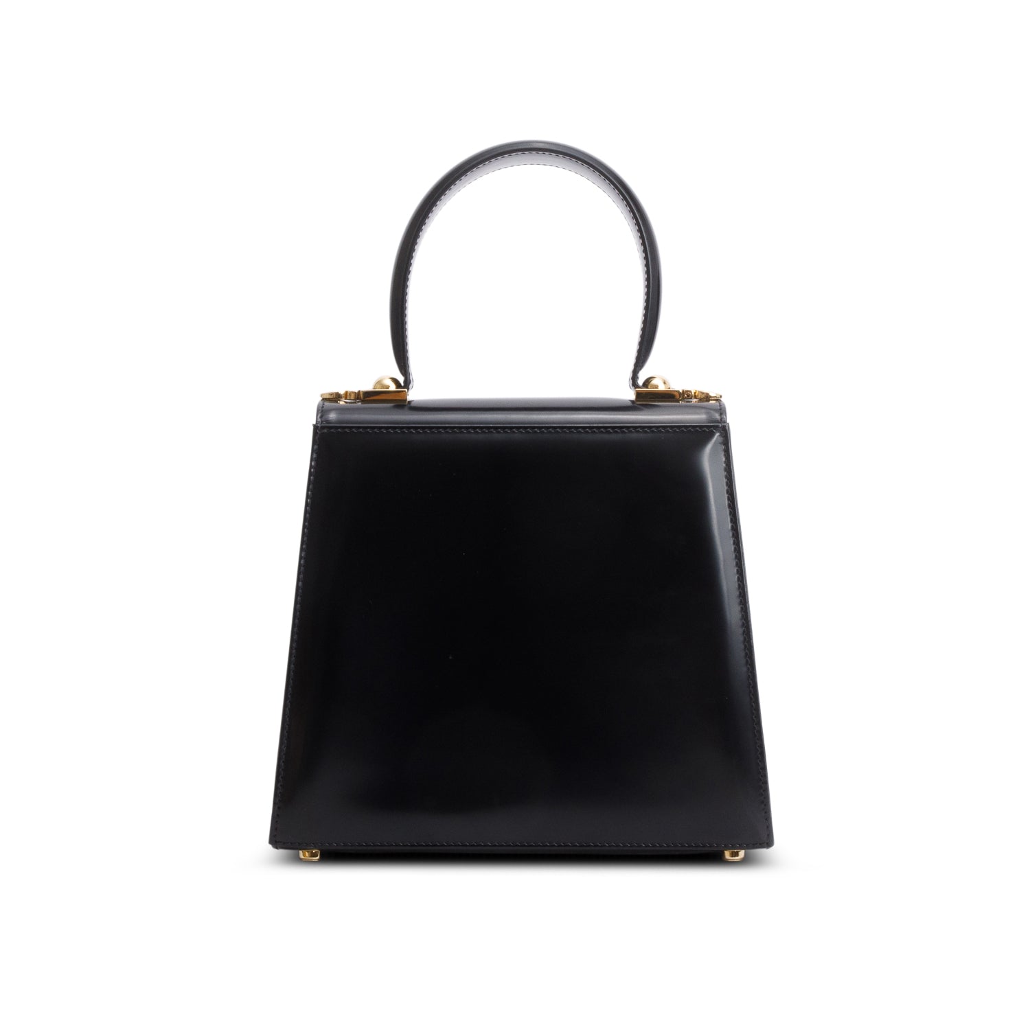 Ferragamo 2023 Black Brushed Off Calfskin Small Iconic Top Handle Bag w/ Box, Strap & Receipt