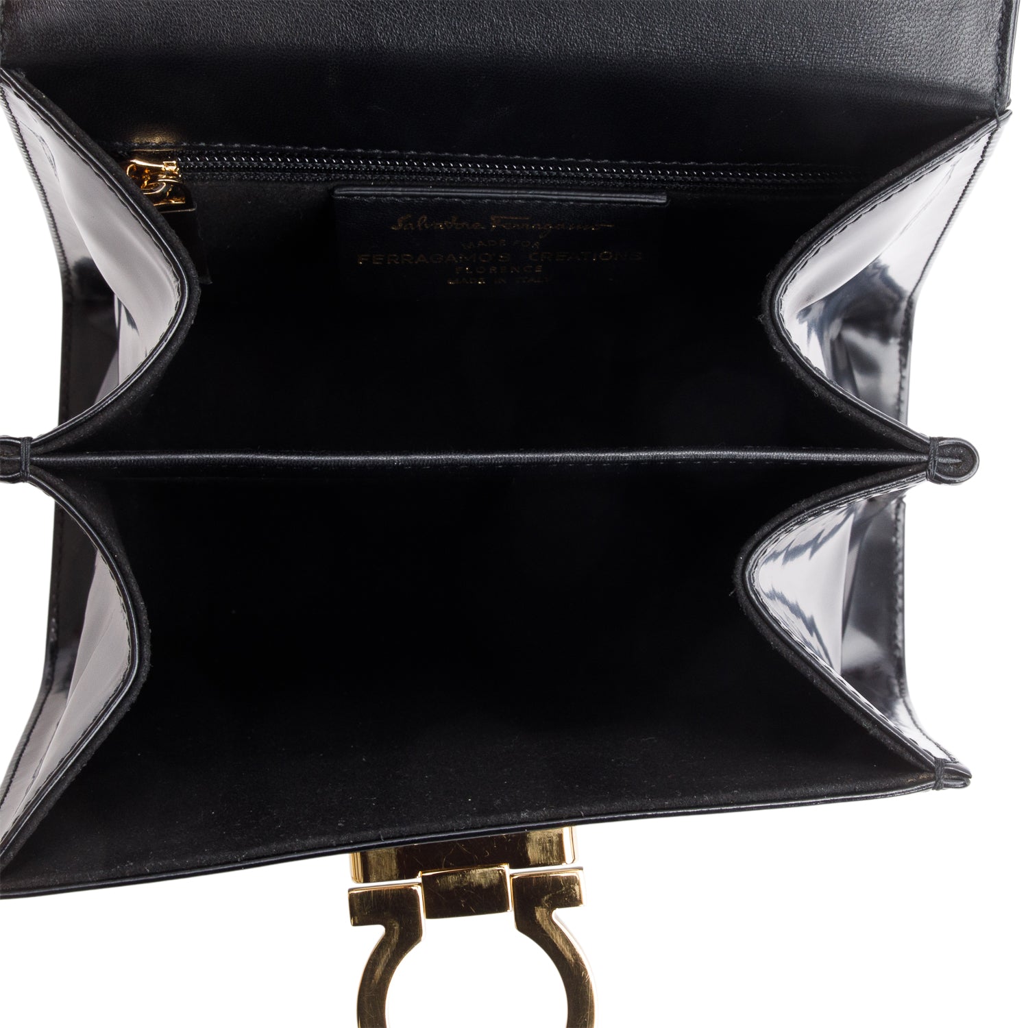 Ferragamo 2023 Black Brushed Off Calfskin Small Iconic Top Handle Bag w/ Box, Strap & Receipt