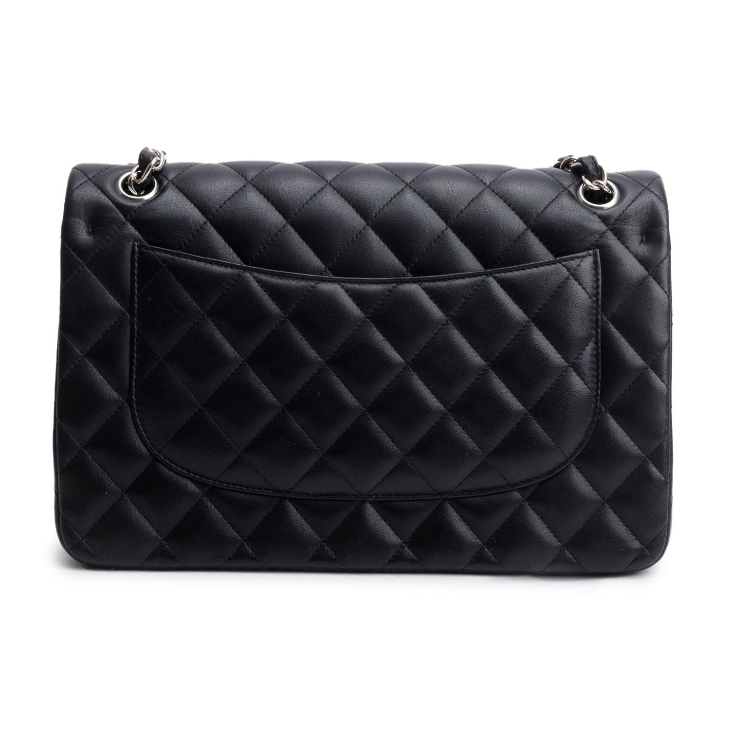 Chanel Black Quilted Lambskin Leather Jumbo Double Flap Bag w/ Box & Authenticity Card