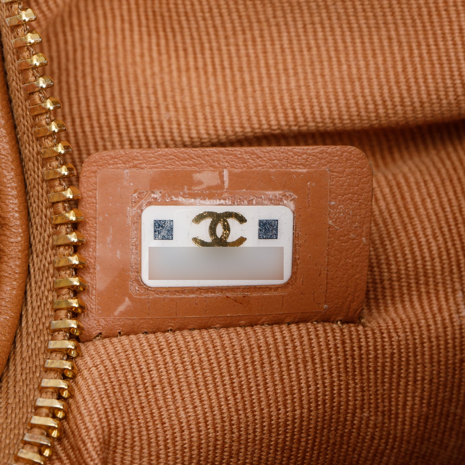 Chanel Beige Quilted Lambskin Leather Large 19 Pouch