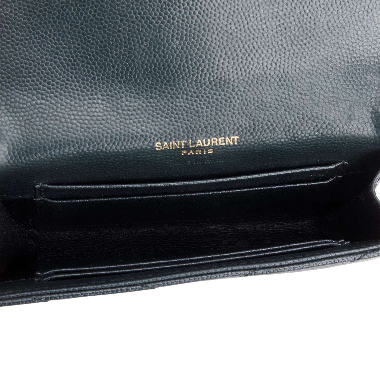 Saint Laurent Grey Grain de Poudre Matelasse Small Envelope Wallet