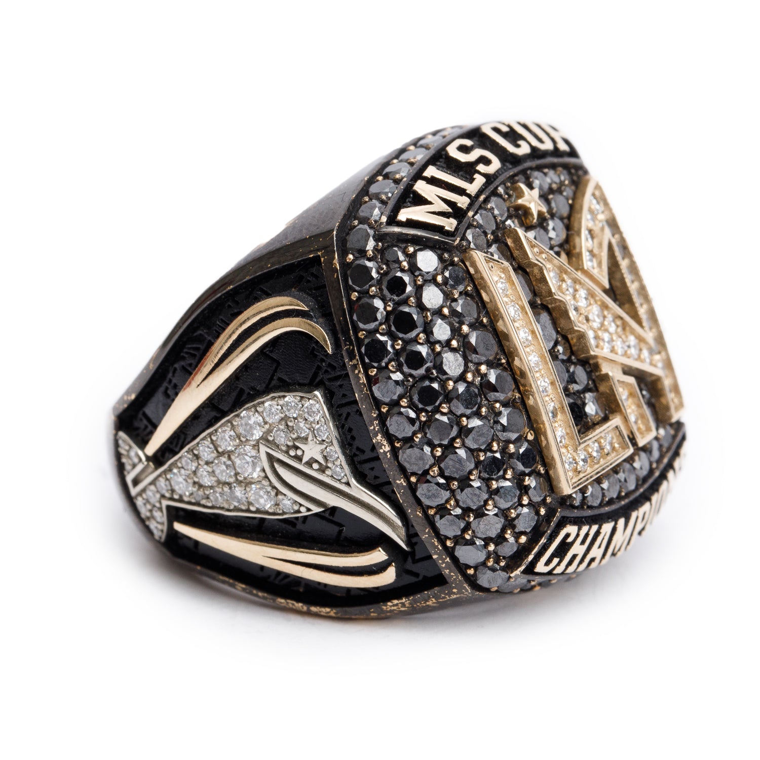 Los Angeles Football Club 2022 MLS Championship 10k Yellow & White Gold Diamond Ring, Size 12 w/ Box