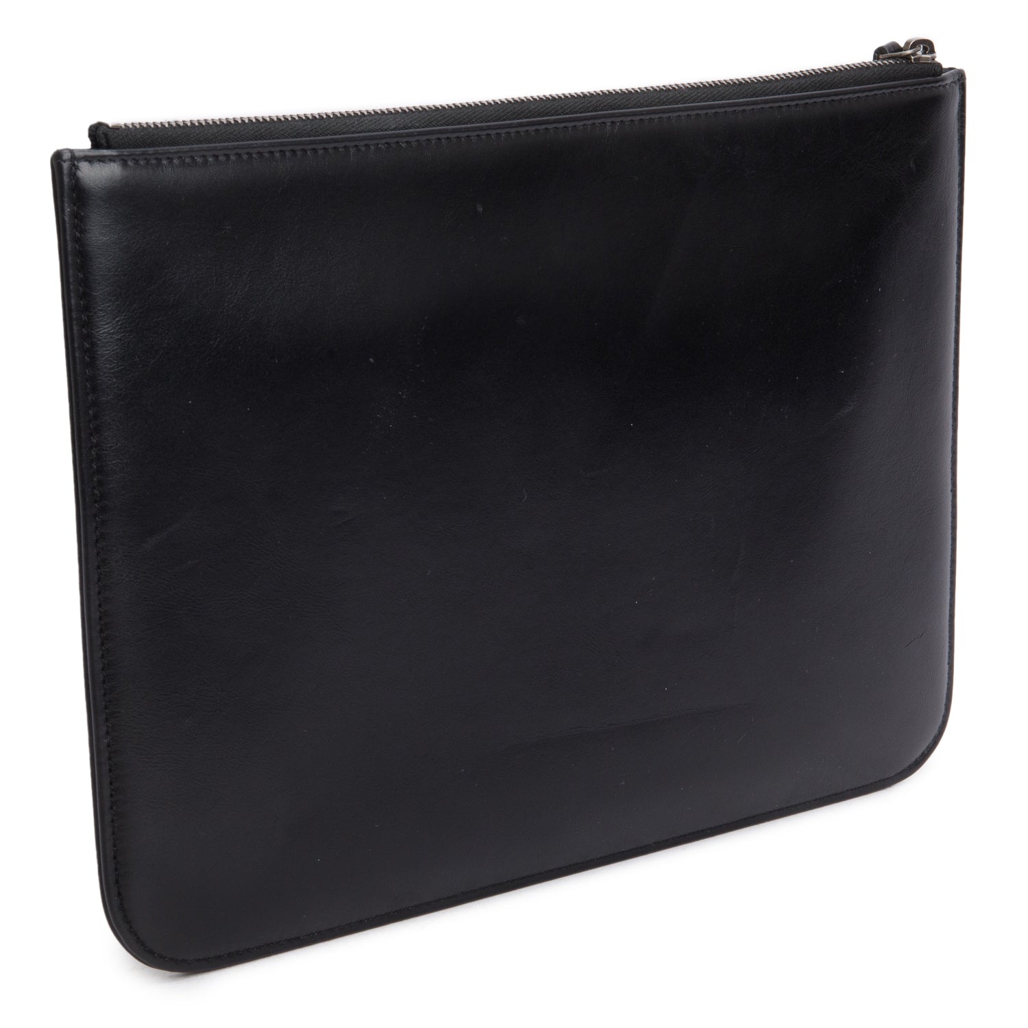 Chanel 2020 Black Lambskin Leather Large Faux Pearl& Strass Deauville Pouch