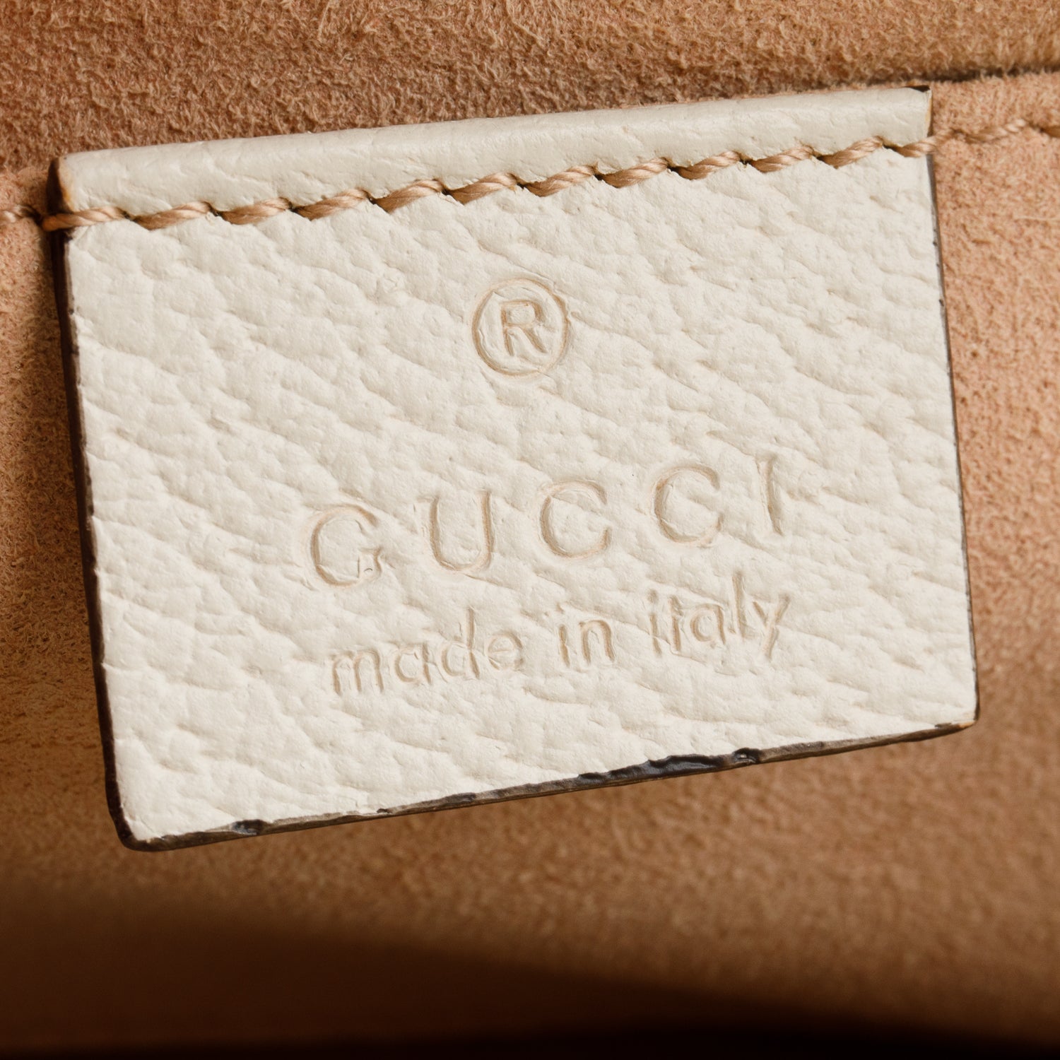 Gucci Cream Textured Calfskin Web Medium Ophidia Chain Shoulder Bag