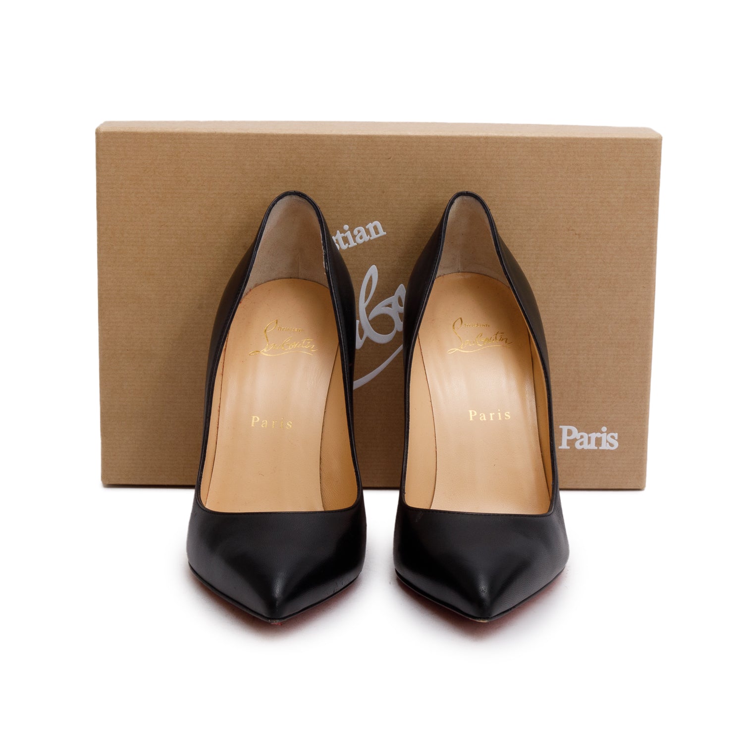 Christian Louboutin Black Nappa Shiny Leather Pigalle 100 Pumps, Size 38.5 w/ Box