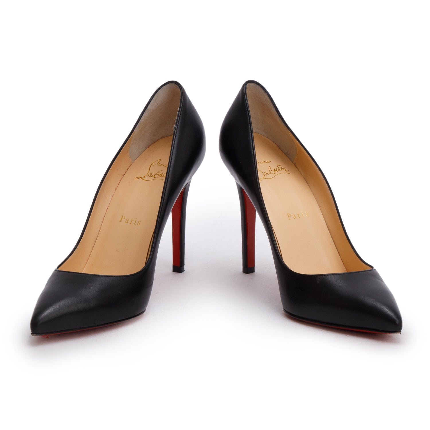 Christian Louboutin Black Nappa Shiny Leather Pigalle 100 Pumps, Size 38.5 w/ Box