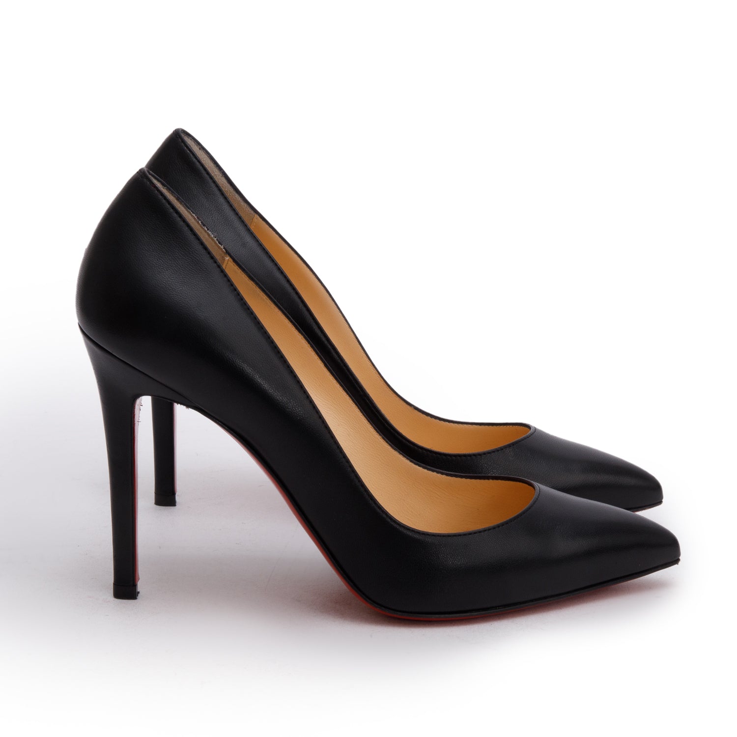 Christian Louboutin Black Nappa Shiny Leather Pigalle 100 Pumps, Size 38.5 w/ Box
