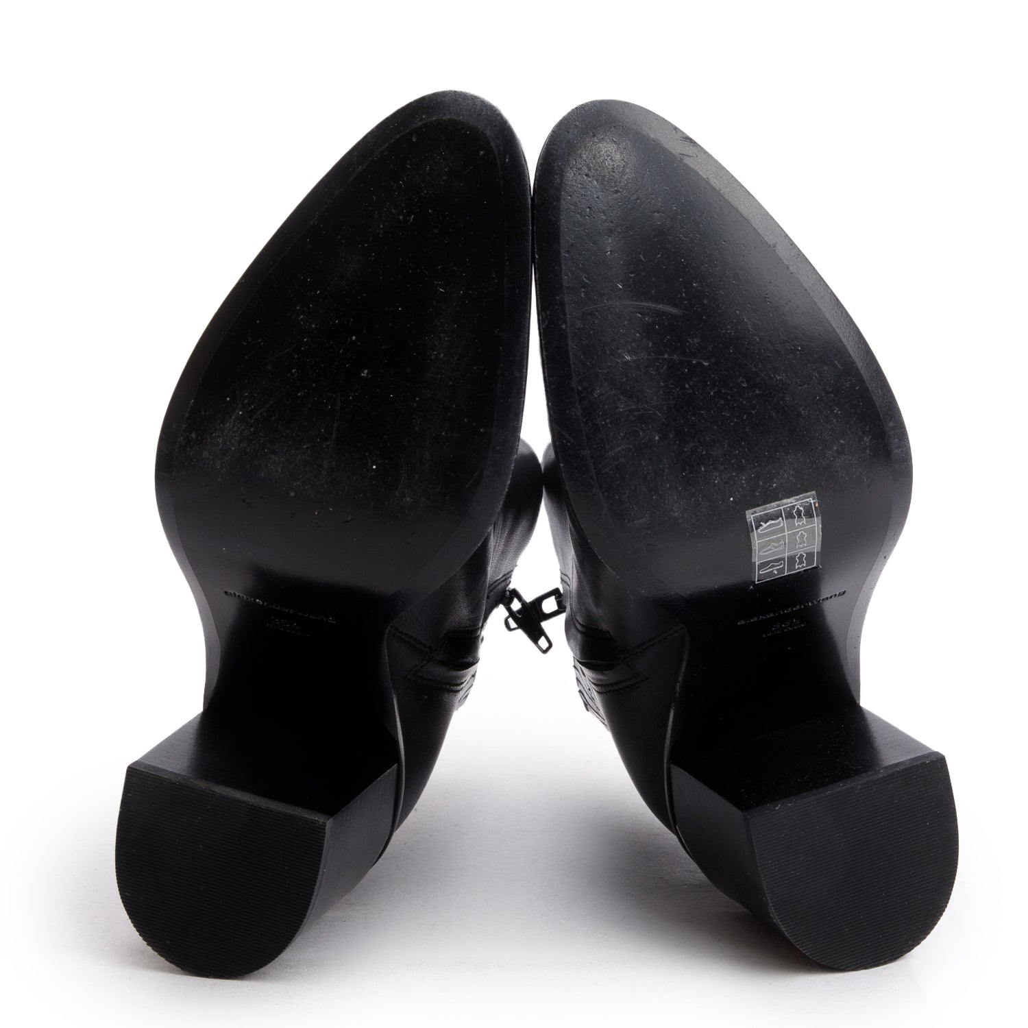 Alexander Wang Black Shiny Calfskin Anna Calf Booties, Size 36.5 w/ Box