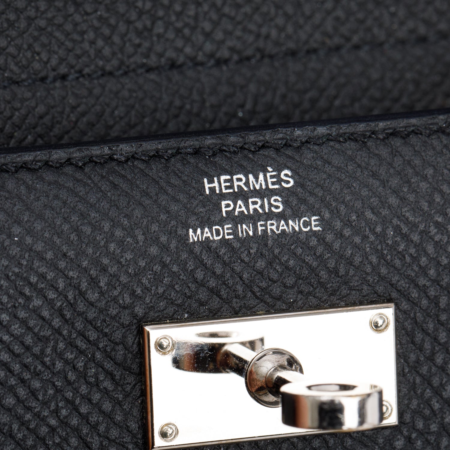 Hermes Noir Epsom Leather Kelly Depliant Medium Trifold Wallet