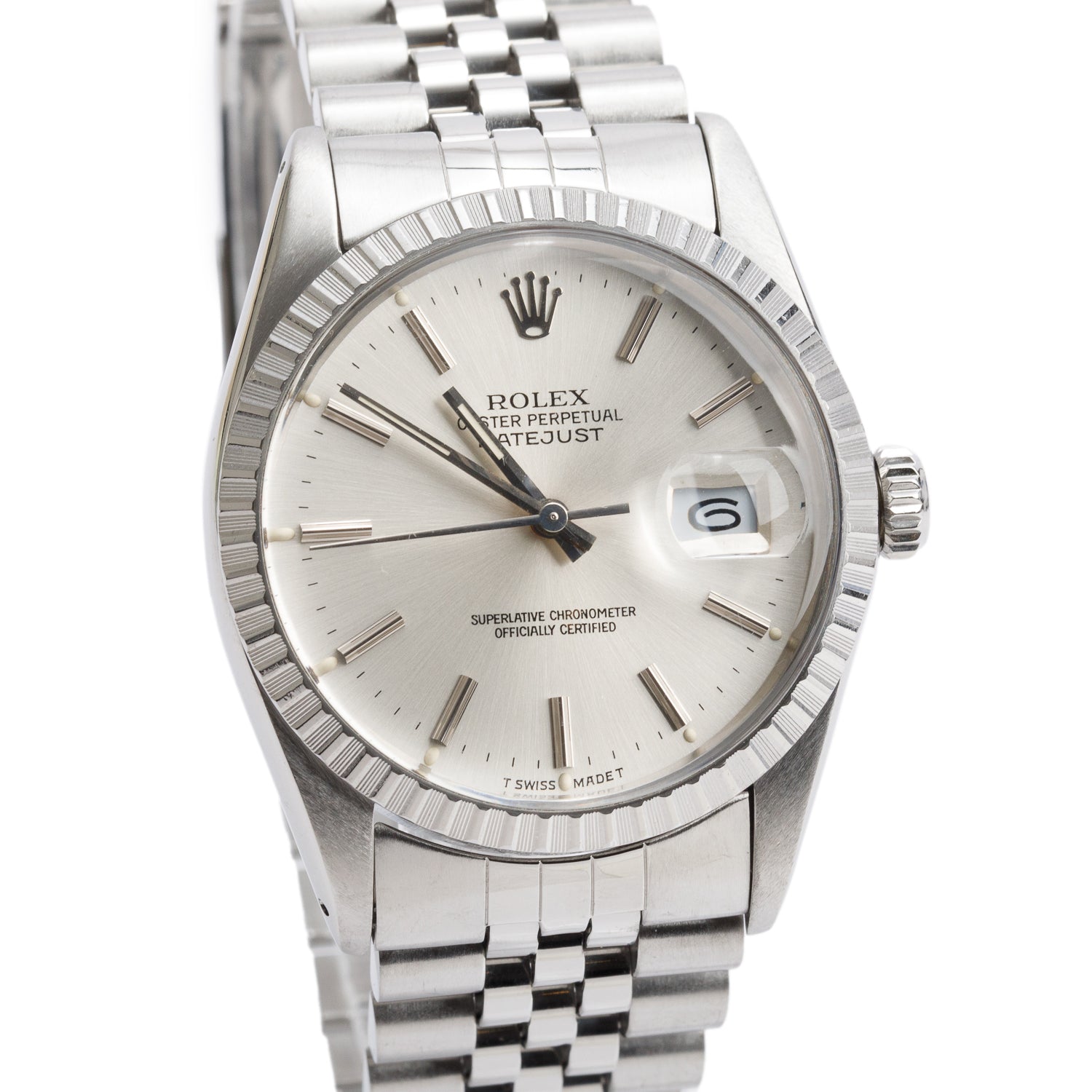 Rolex Stainless Steel Datejust 36 MM Automatic Watch 16030 w/ Box & Papers