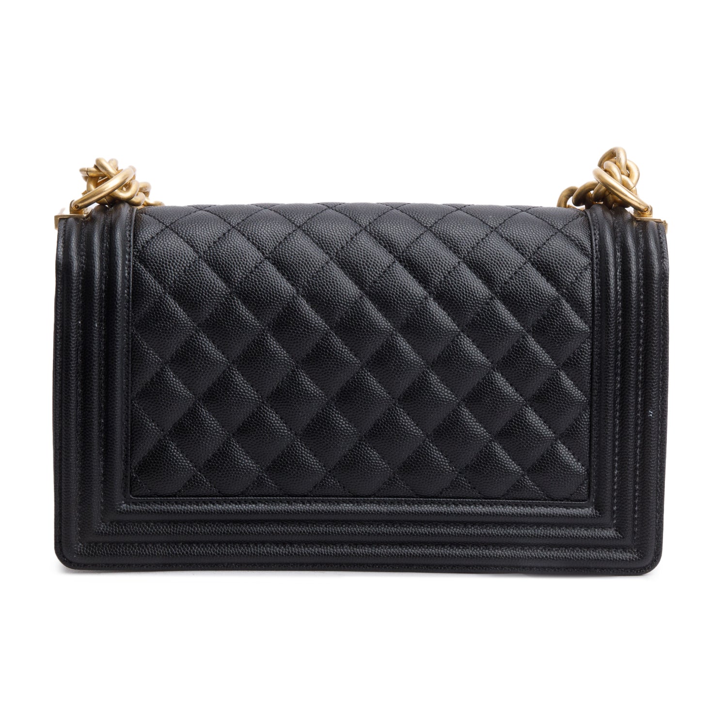 Chanel 2020 Black Caviar Quilted Medium Boy Flap Bag w/ Box