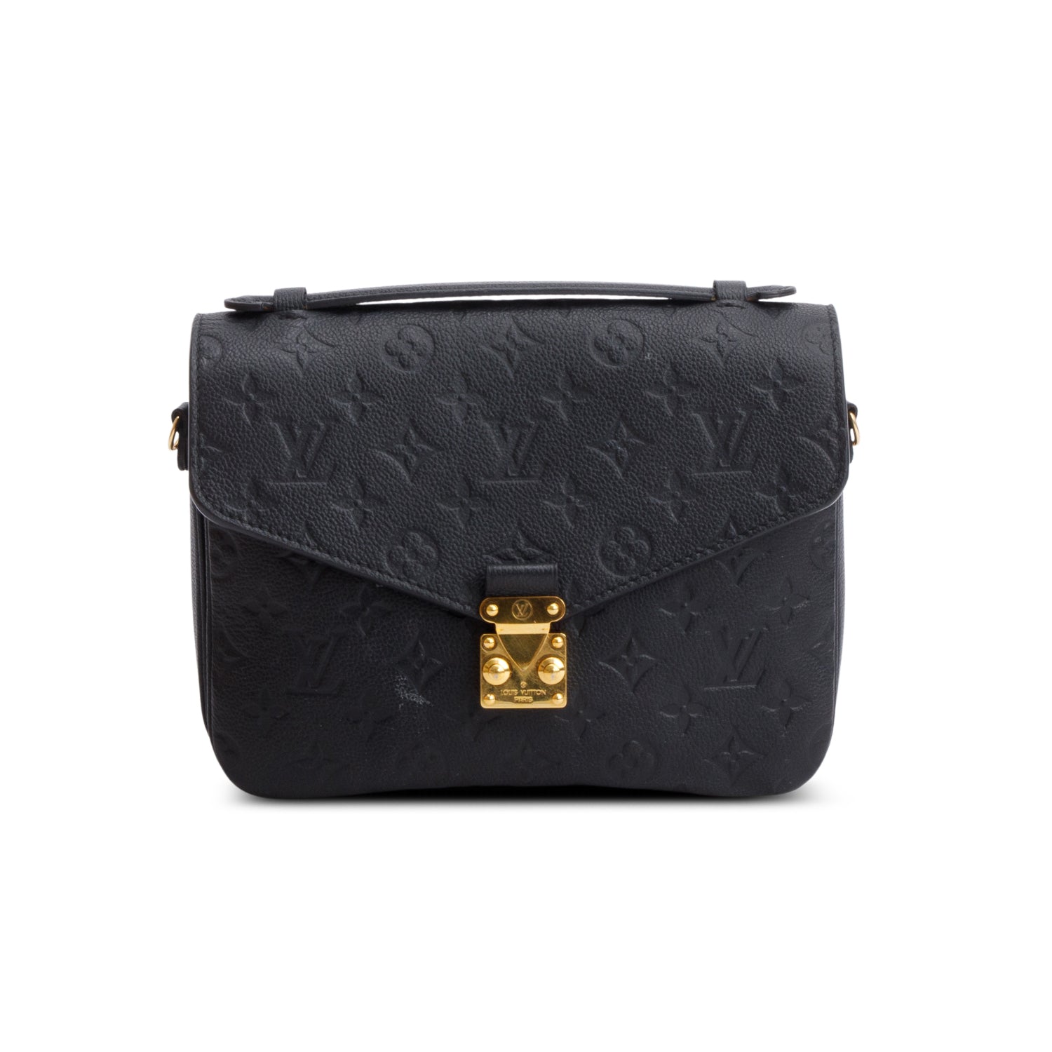 Louis Vuitton Black Monogram Empreinte Leather Pochette Metis w/ Box