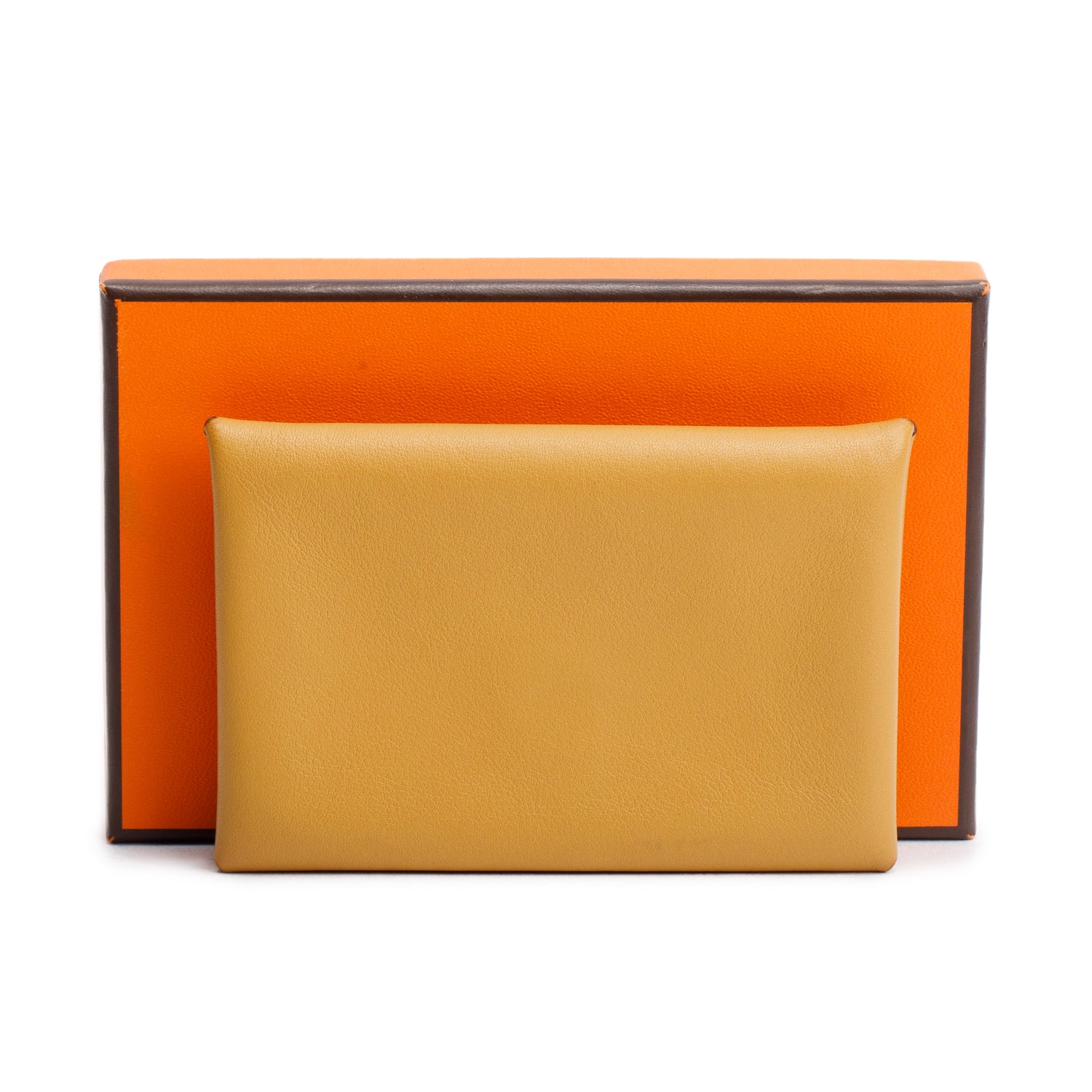 Hermes Sesame Swift Leather Calvi Duo Compact Verso Card Holder w/ Box