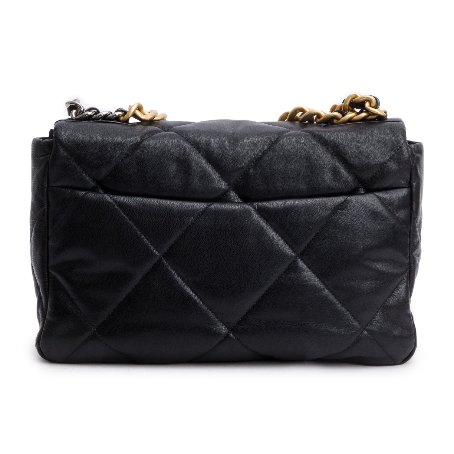 Chanel 2020 Black Lambskin Leather Medium 19 Flap Bag w/ Box & Authenticity Card