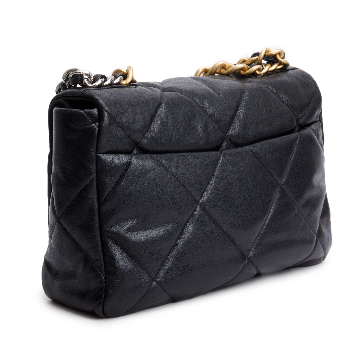 Chanel 2020 Black Lambskin Leather Medium 19 Flap Bag w/ Box & Authenticity Card