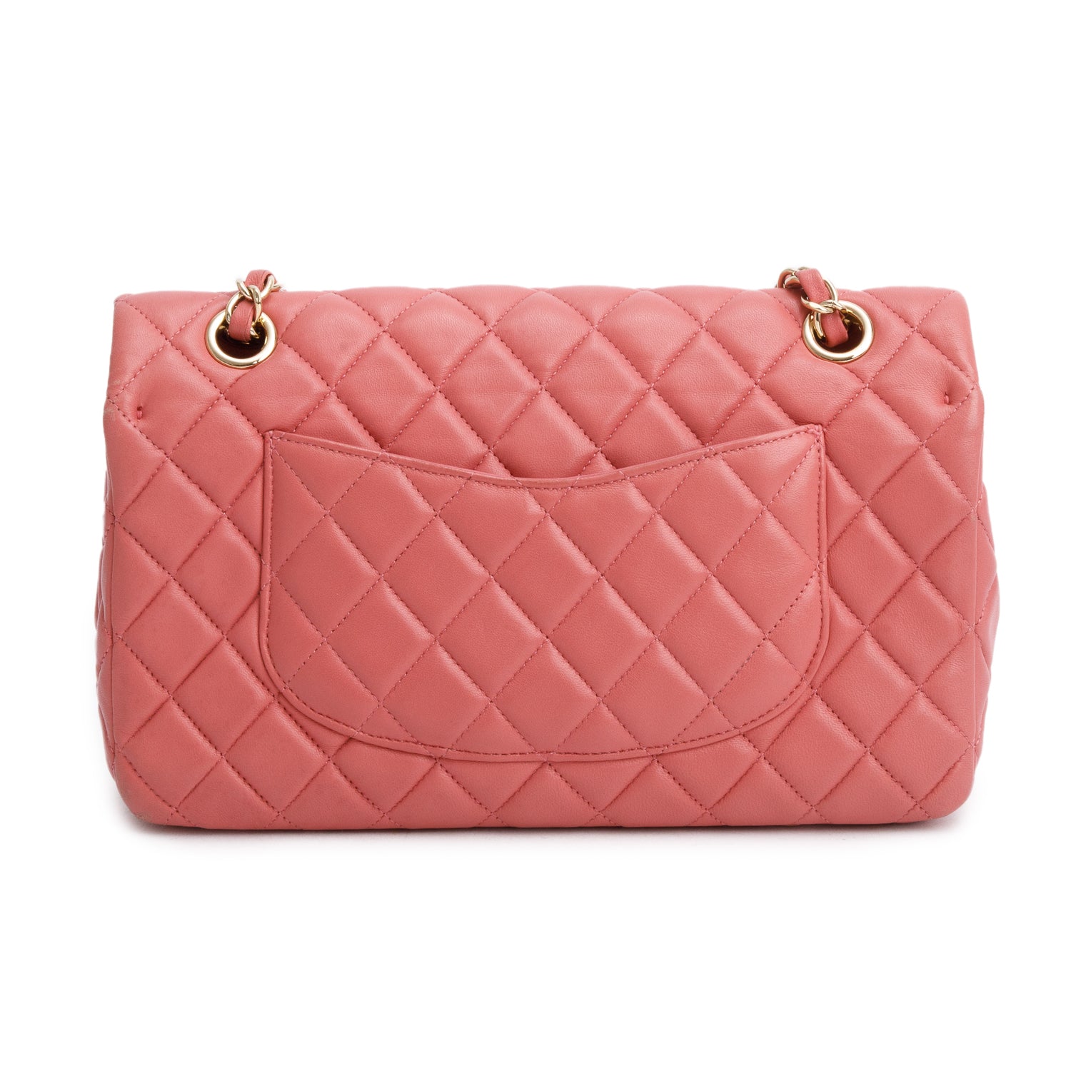 Chanel Pink Lambskin Quilted Valentine Charms Medium Single Flap w/ Authenticity Card