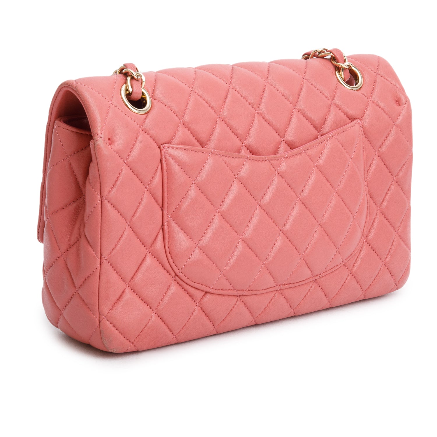 Chanel Pink Lambskin Quilted Valentine Charms Medium Single Flap w/ Authenticity Card