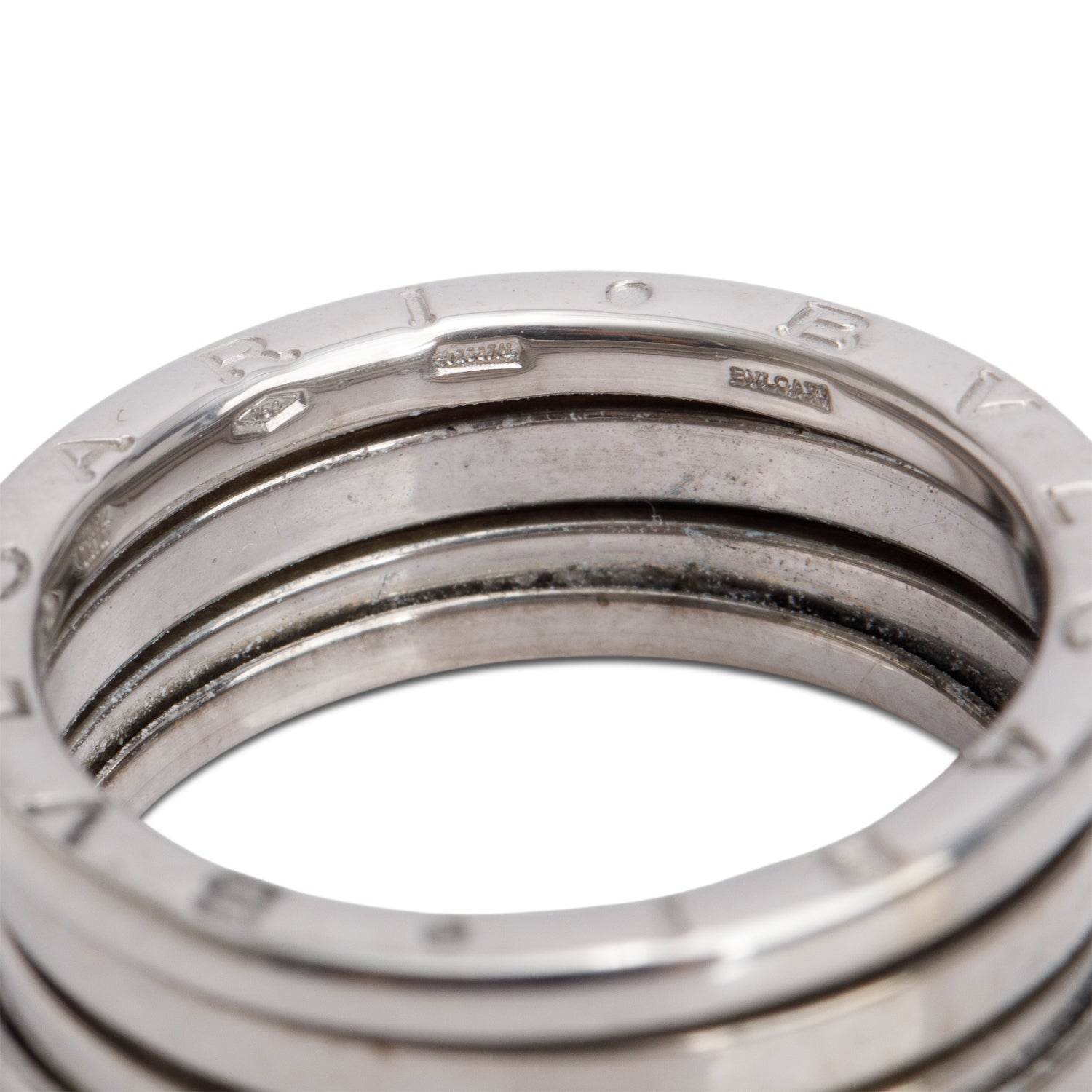 BVLGARI 18k White Gold B.Zero1 Three-Band Ring, Size 63 10