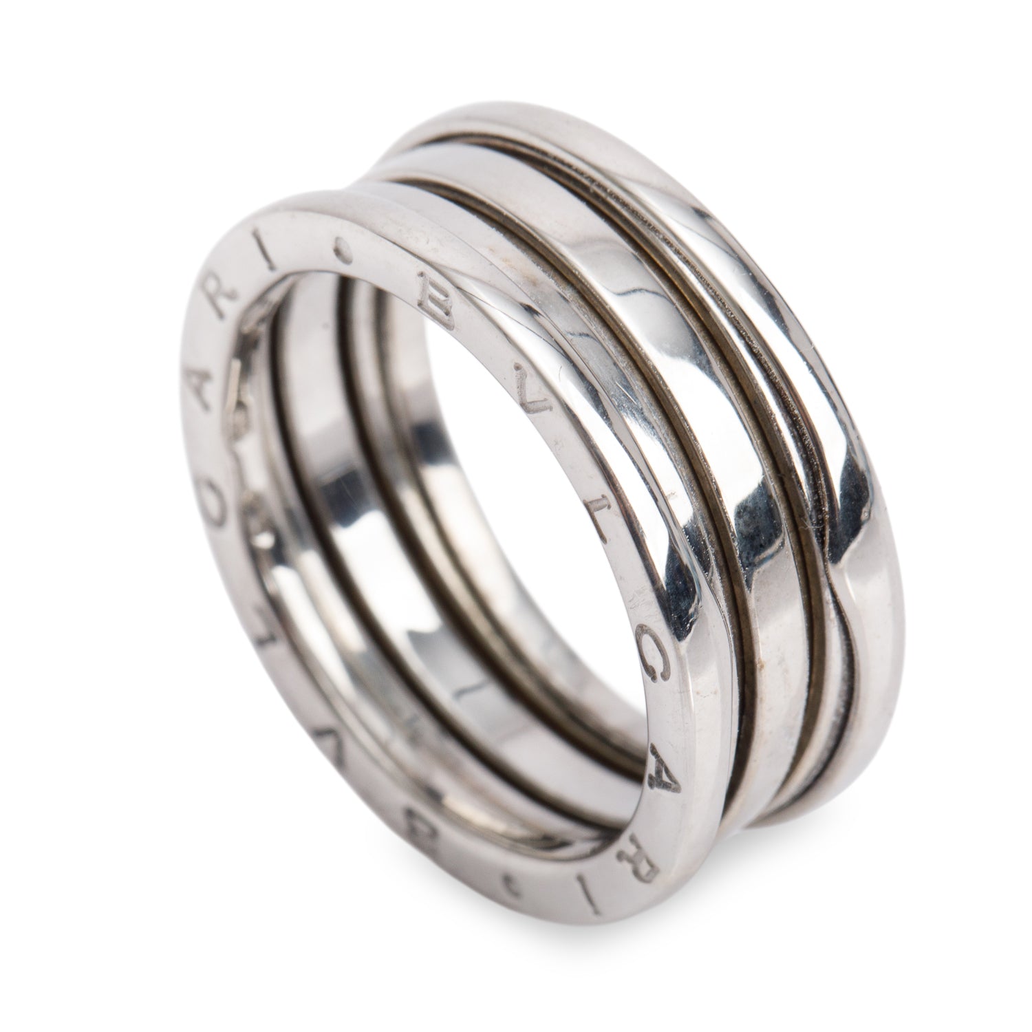 BVLGARI 18k White Gold B.Zero1 Three-Band Ring, Size 63 10