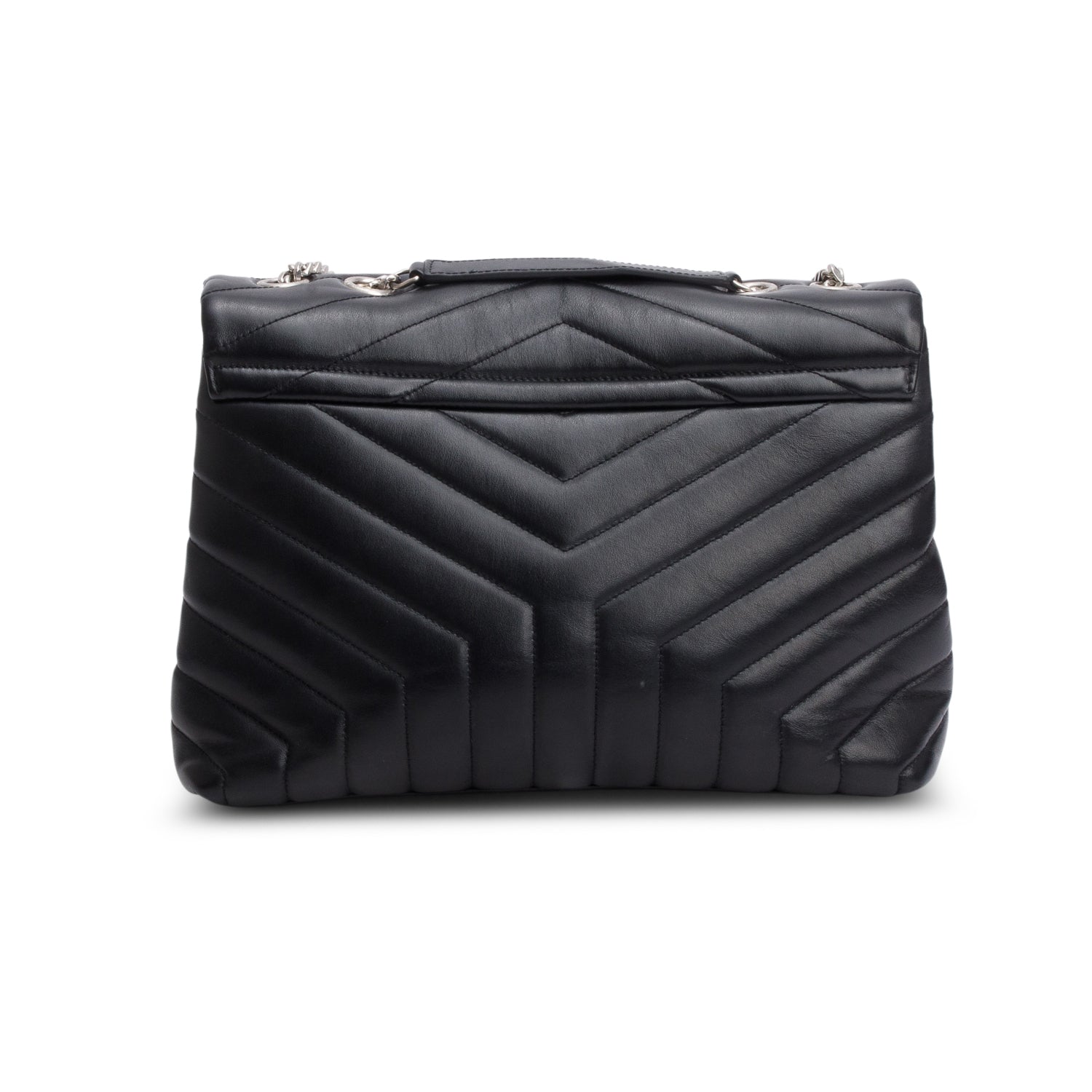 Saint Lauren Black Quilted Leather Medium Loulou Shoulder Bag