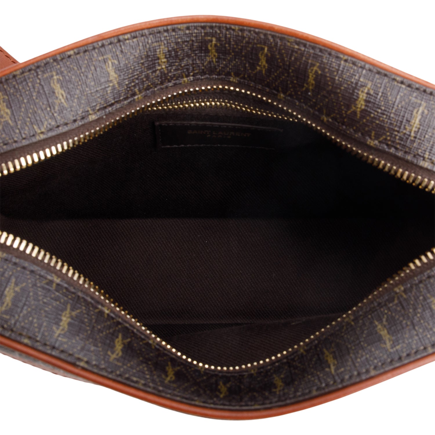 Saint Laurent 2021 Brown Canvas Smooth Calfskin Le Monogramme Camera Bag