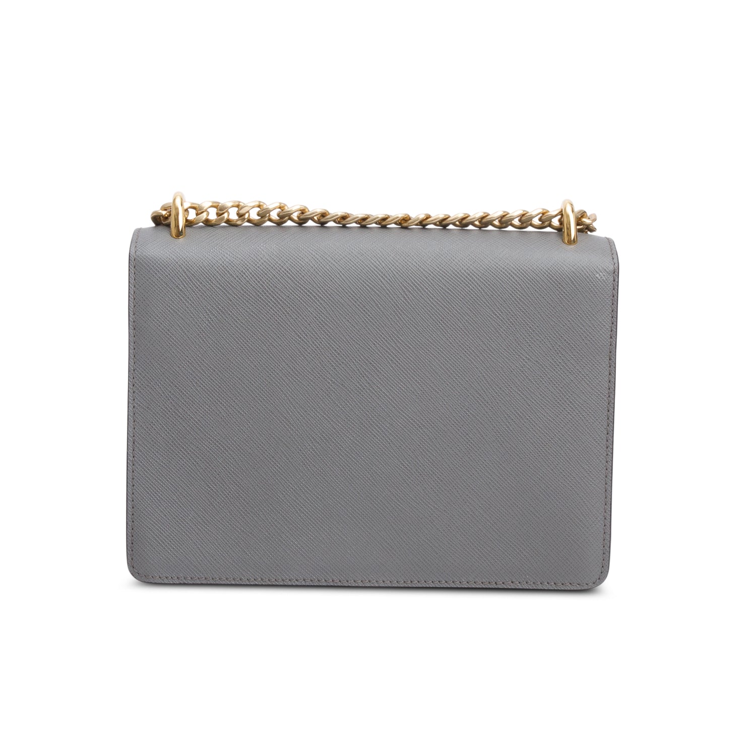 Prada Grey Saffiano Leather Envelope Shoulder Bag w/ Authenticity Card