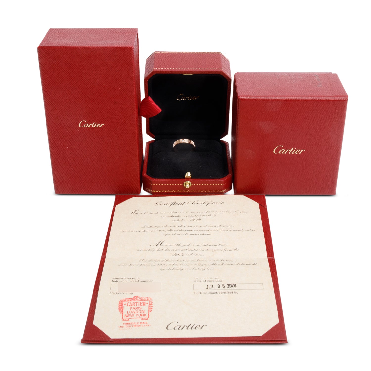 Cartier 18k Rose Gold 1 Diamond 4 MM Love Wedding Band Ring, Size 52 6 w/ Box & Certificate