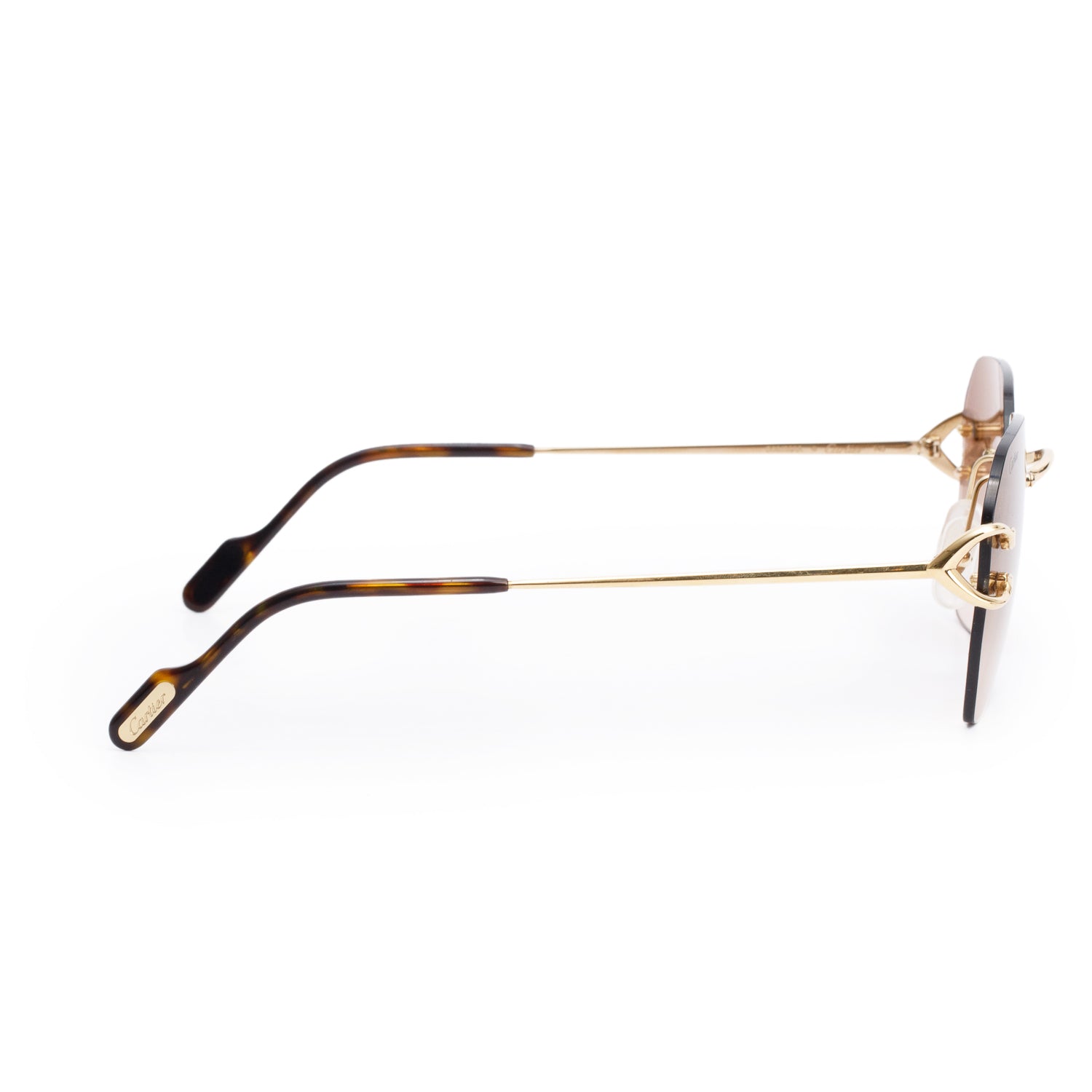 Cartier CT0394S Gold-Tone Classic C de Cartier Motif Sunglasses w/ Box & Case