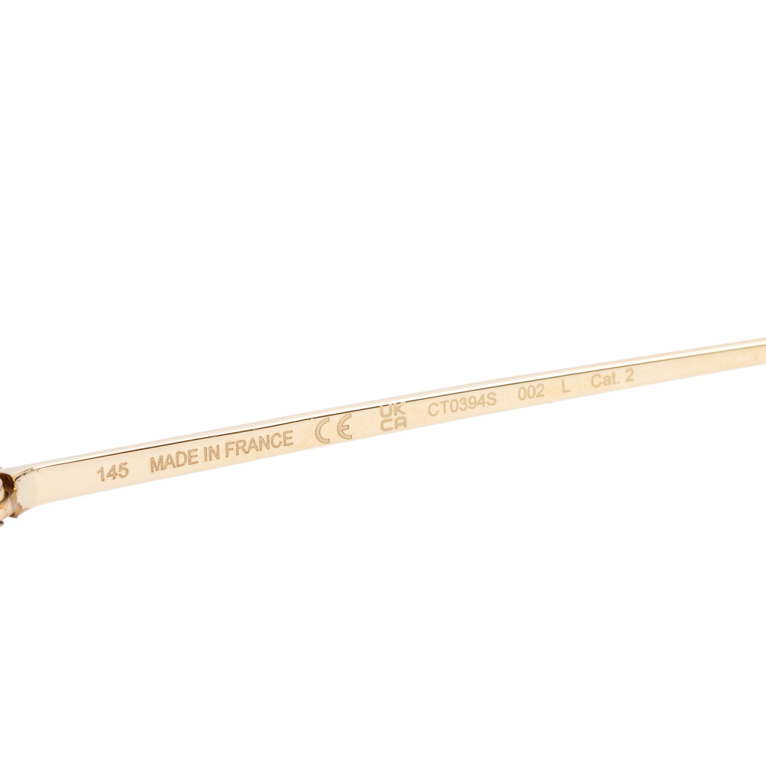 Cartier CT0394S Gold-Tone Classic C de Cartier Motif Sunglasses w/ Box & Case