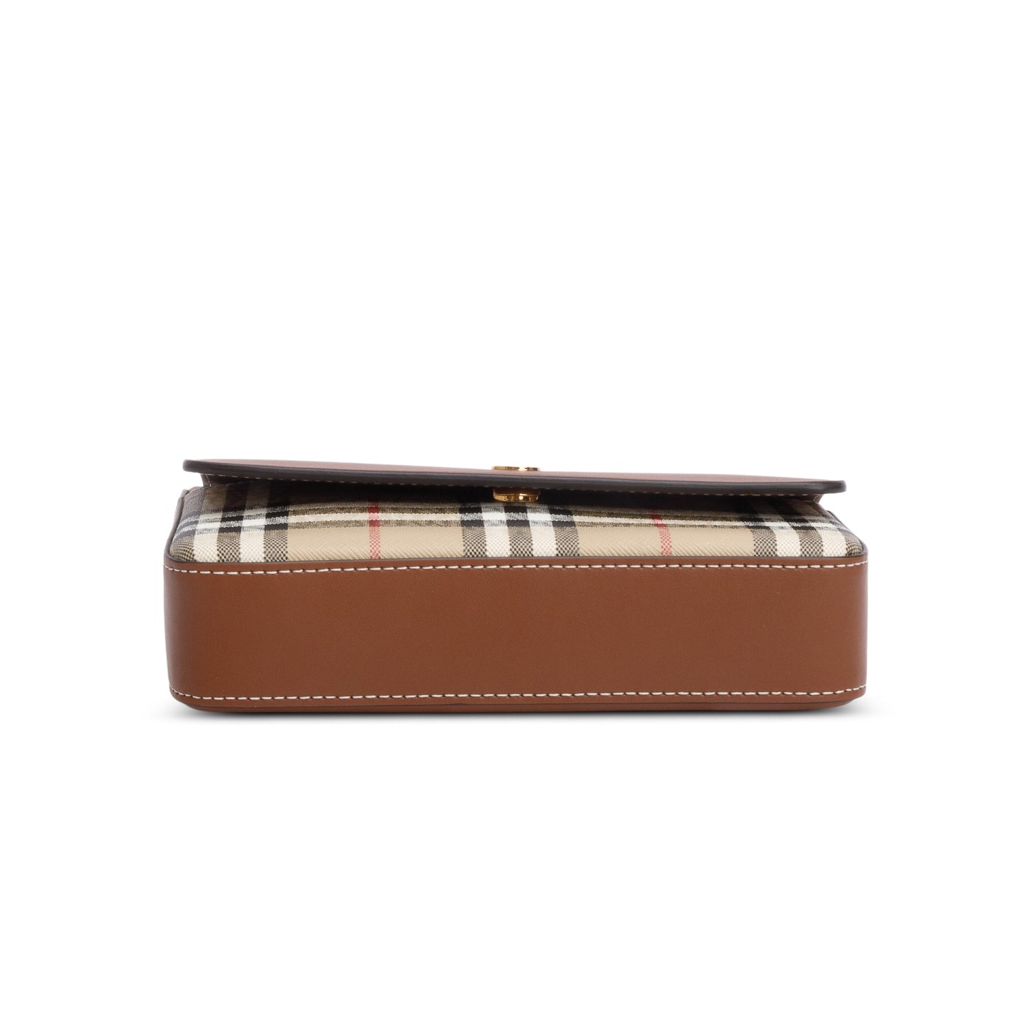 Burberry Brown Calfskin Vintage Check New Hampshire Bag