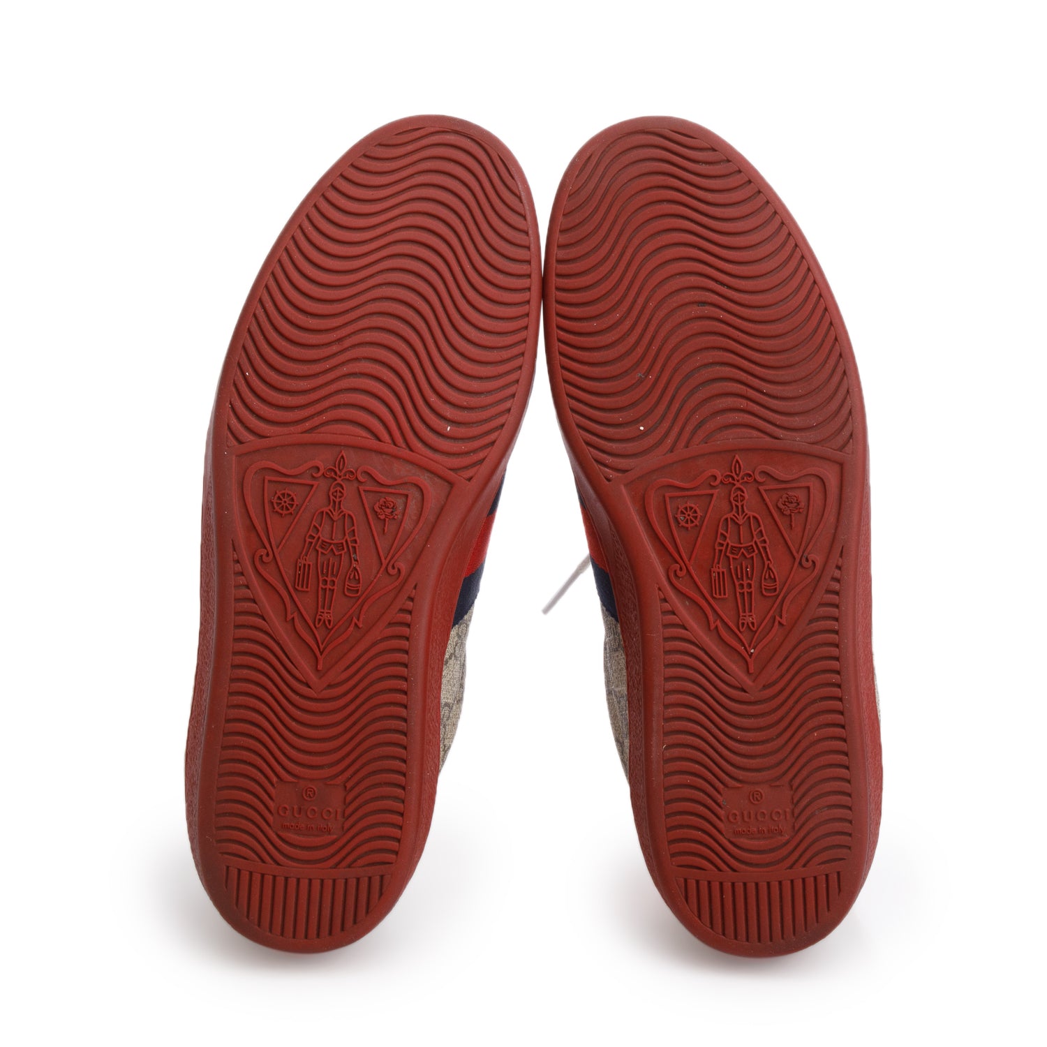 Gucci GG Supreme Red Python Trim Web Ace Sneakers, Men's Size 8.5 w/ Box