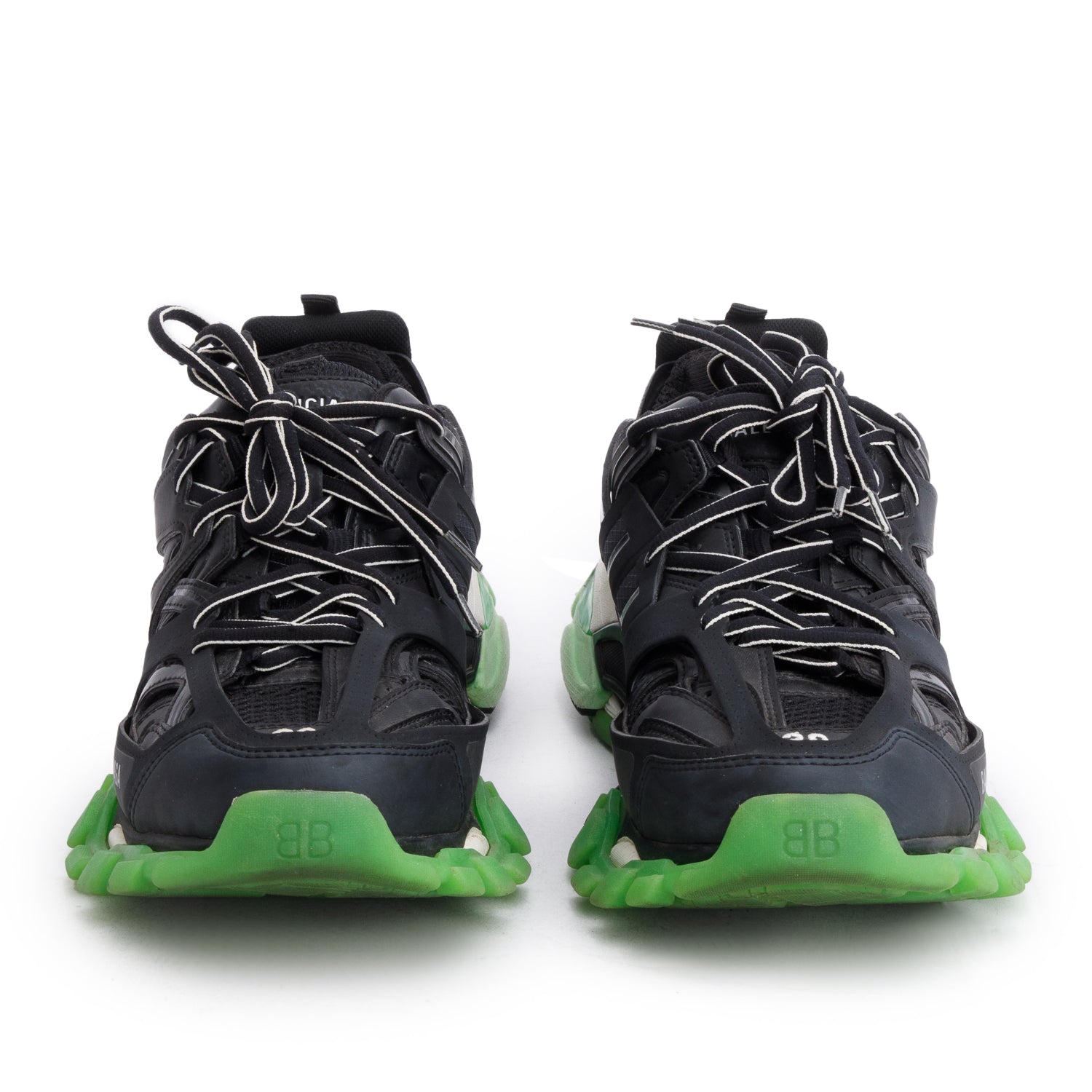 Balenciaga Black Mesh Rubber Track Sneakers, Size 39