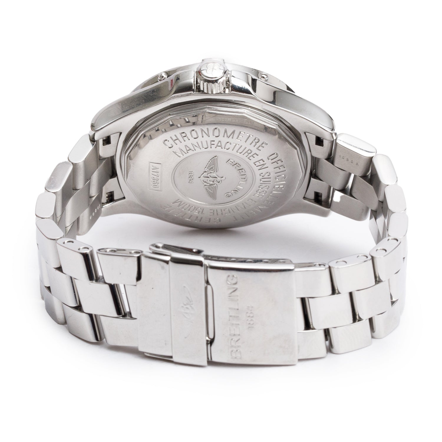 Breitling Stainless Steel Superocean 42 MM Automatic Watch Blue Dial A17360 w/ Box & Papers