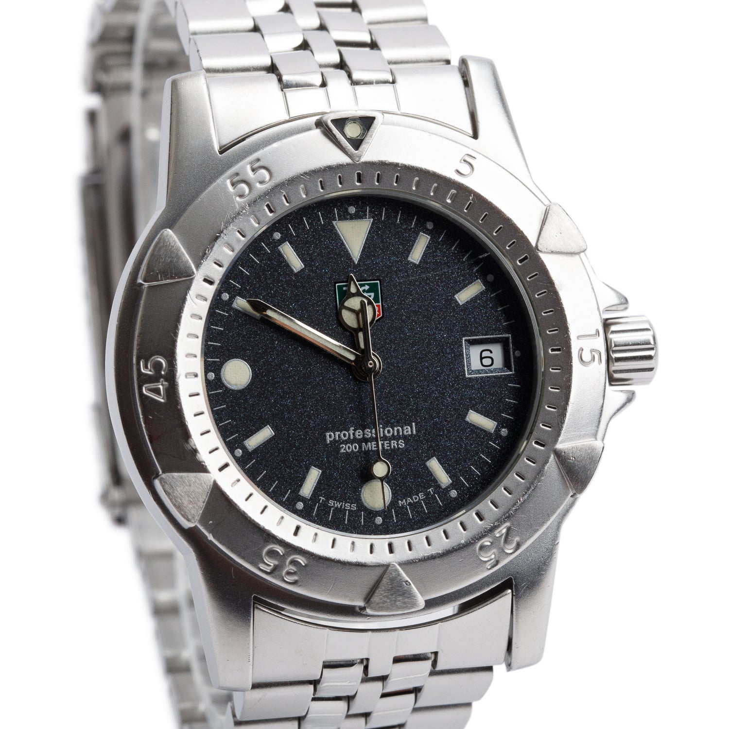 Tag Heuer Stainless Steel Professional 1500 Series 37 MM Watch Grey Dial WD1211-K-21