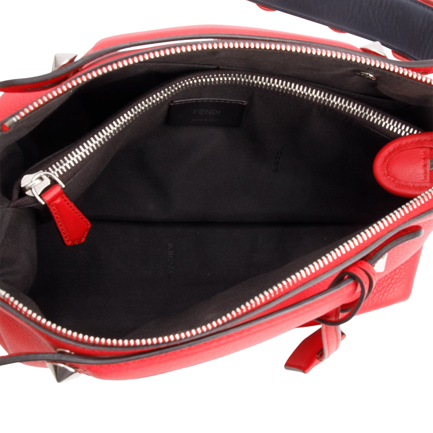 Fendi Red Vitello Dolce Medium By the Way Flower Boston Bag w/ Strap