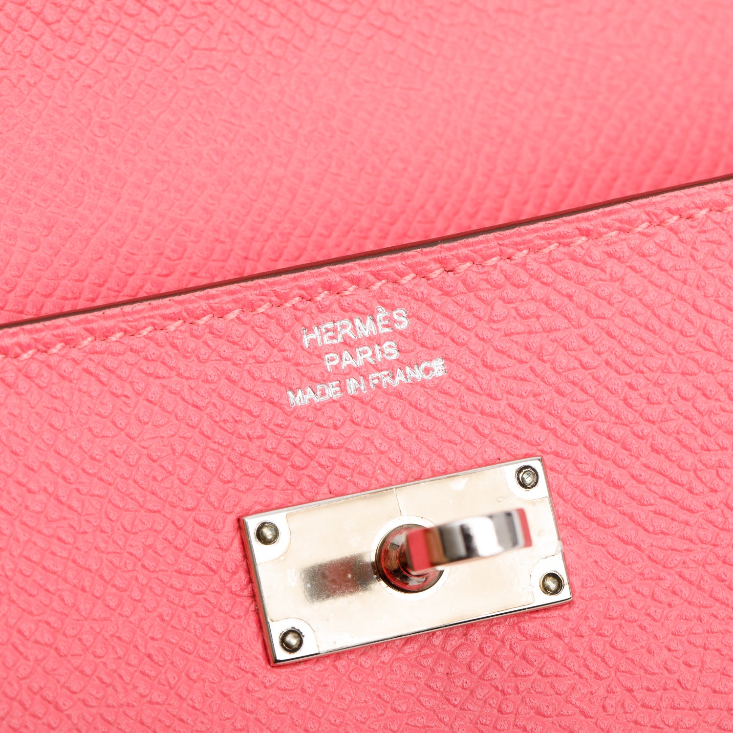 Hermes Rose Azalee Epsom Leather Classic Kelly Longue Wallet w/ Box