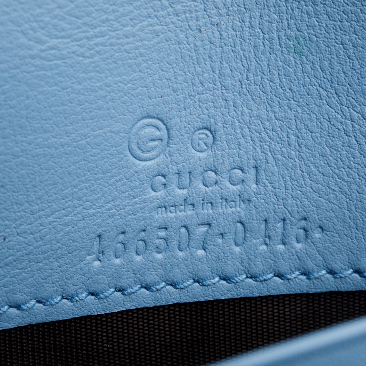 Gucci Blue Microguccissima Wallet on Strap w/ Box