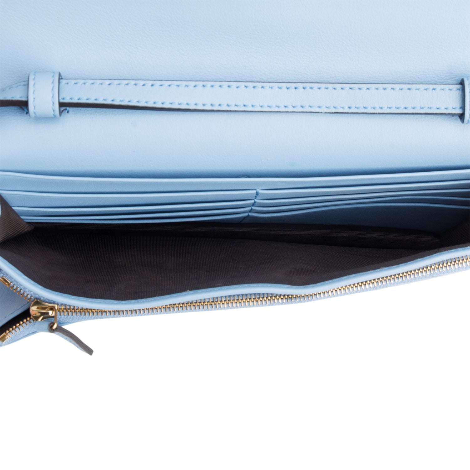 Gucci Blue Microguccissima Wallet on Strap w/ Box