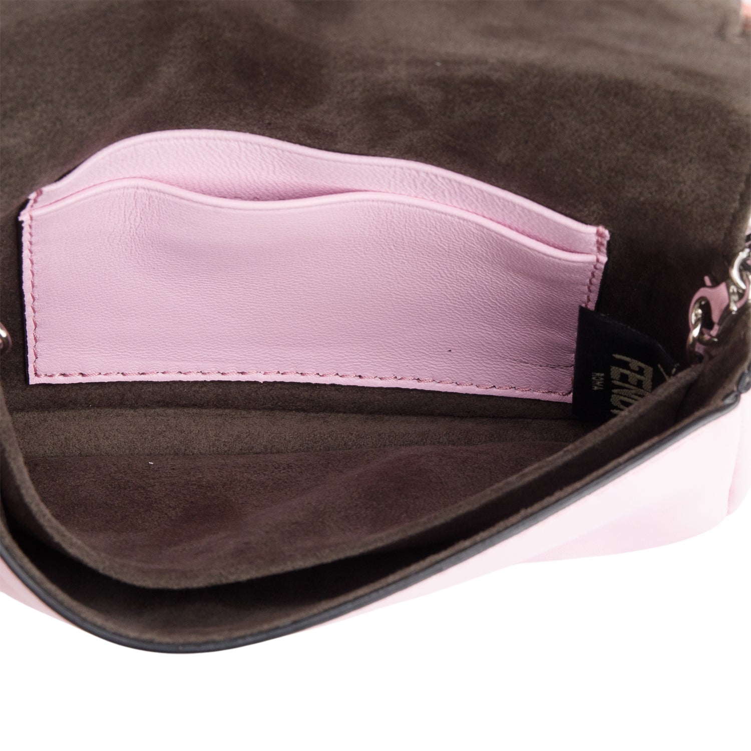 Fendi Pink Calfskin Micro Monster Baguette w/ Strap