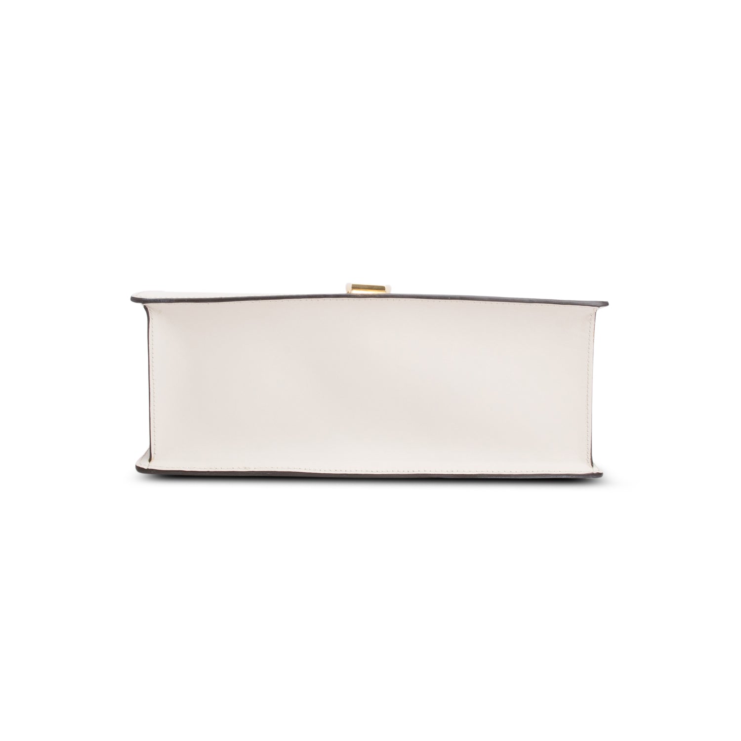 Gucci White Calfskin Leather Web Medium Sylvie Handle Bag w/ Strap