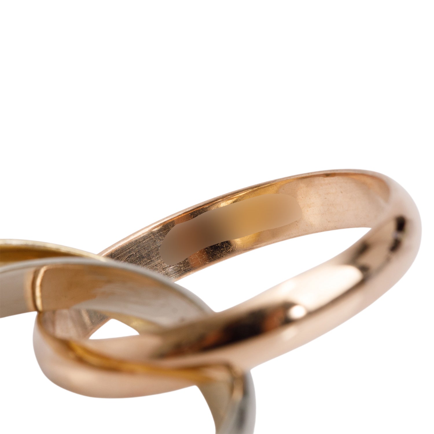 Cartier 18k Tri-Gold Vintage Le must de Cartier Trinity Rolling Ring, Size 55 7.25